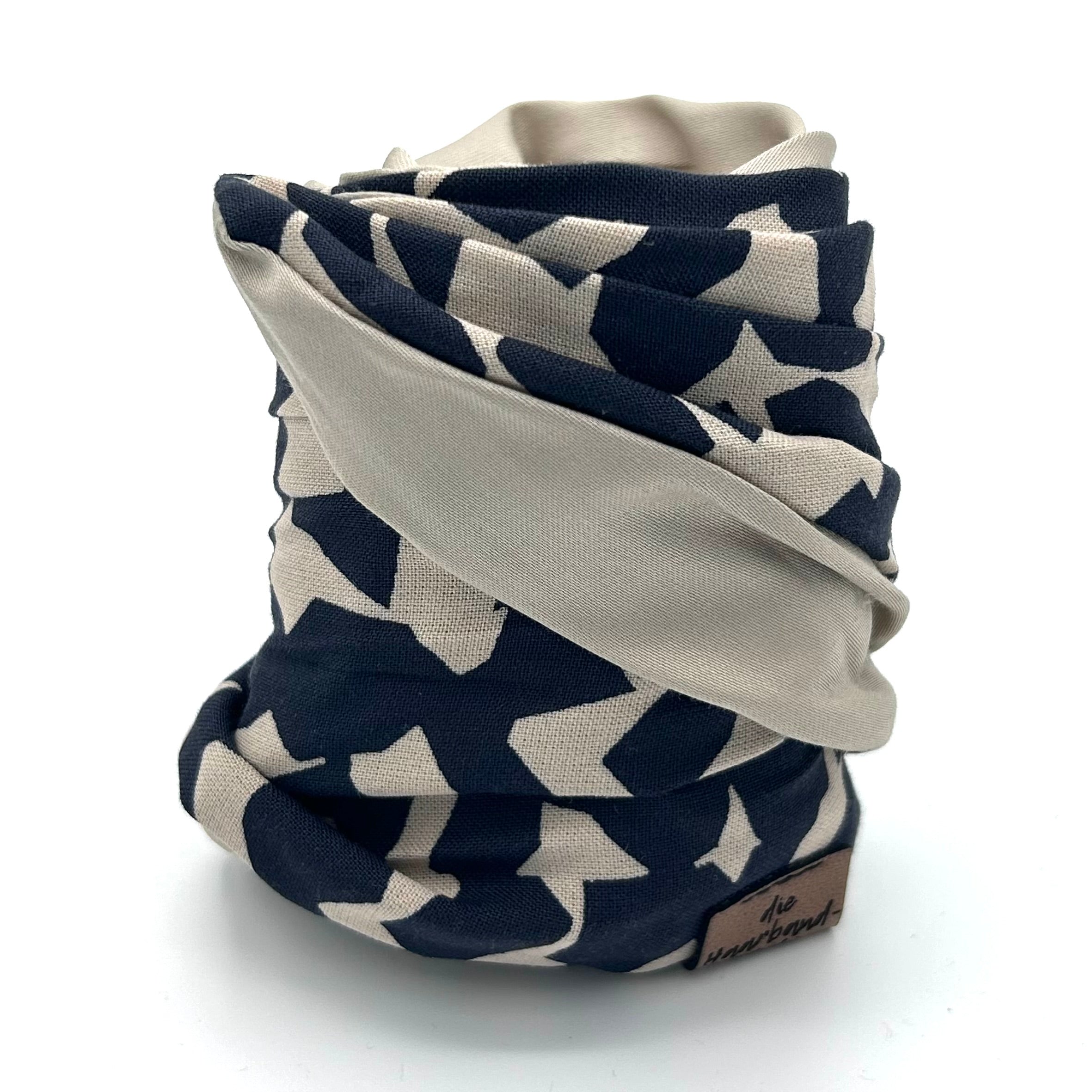Drahthaarband 2 Seiten - Abstrakt Schwarz/Beige