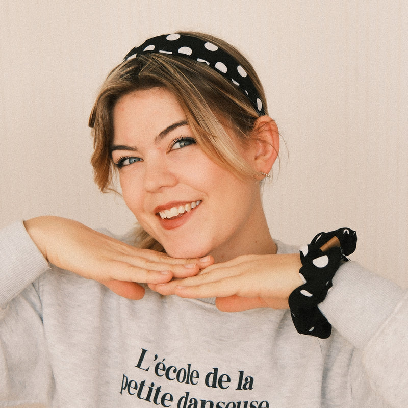 Scrunchie - Polka Dots Schwarz