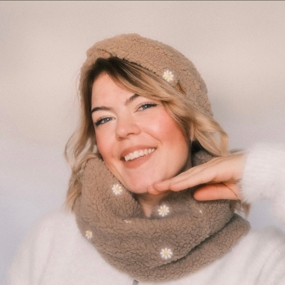 Basic Haarband - Teddy Flower Beige