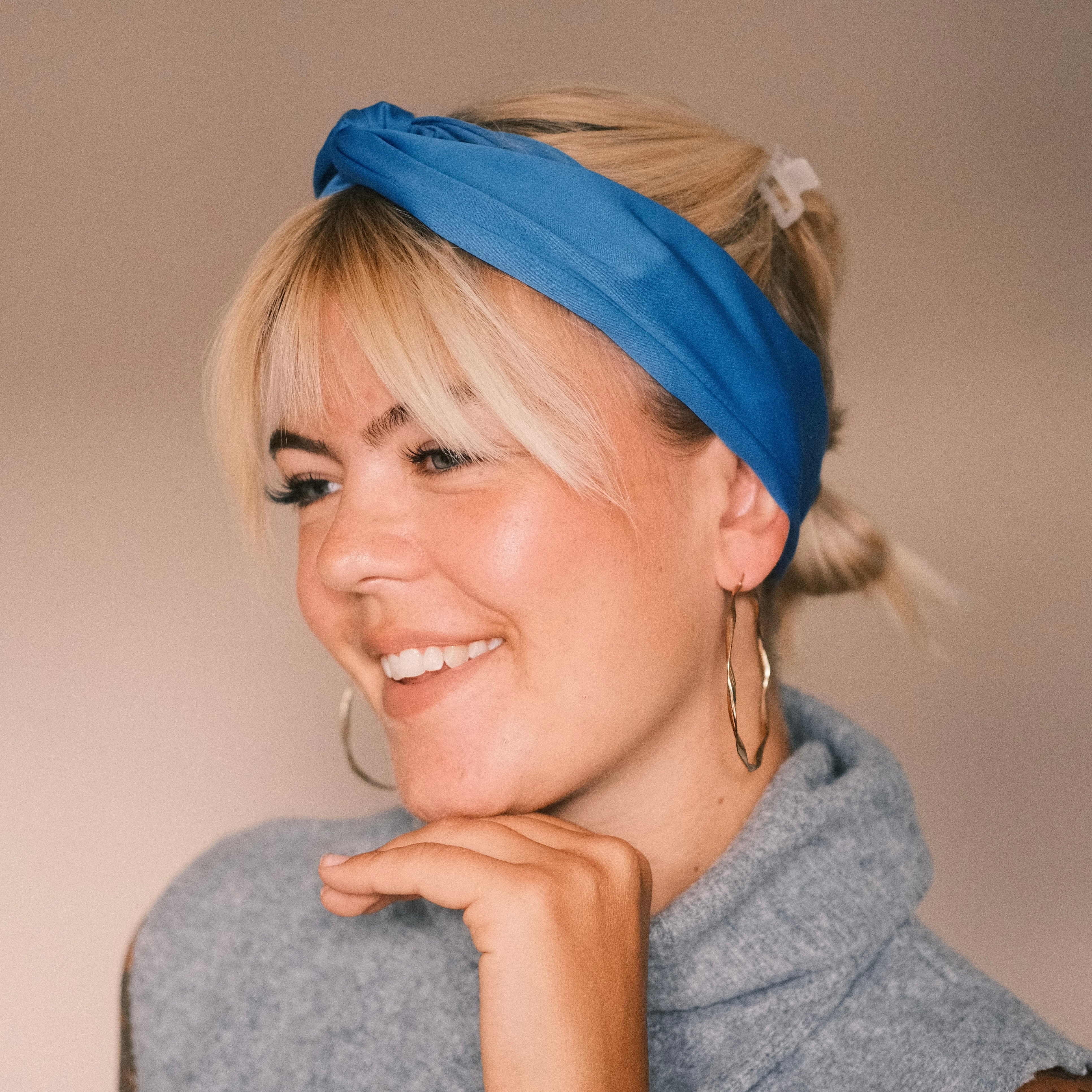 Drahthaarband Satin Mittelblau