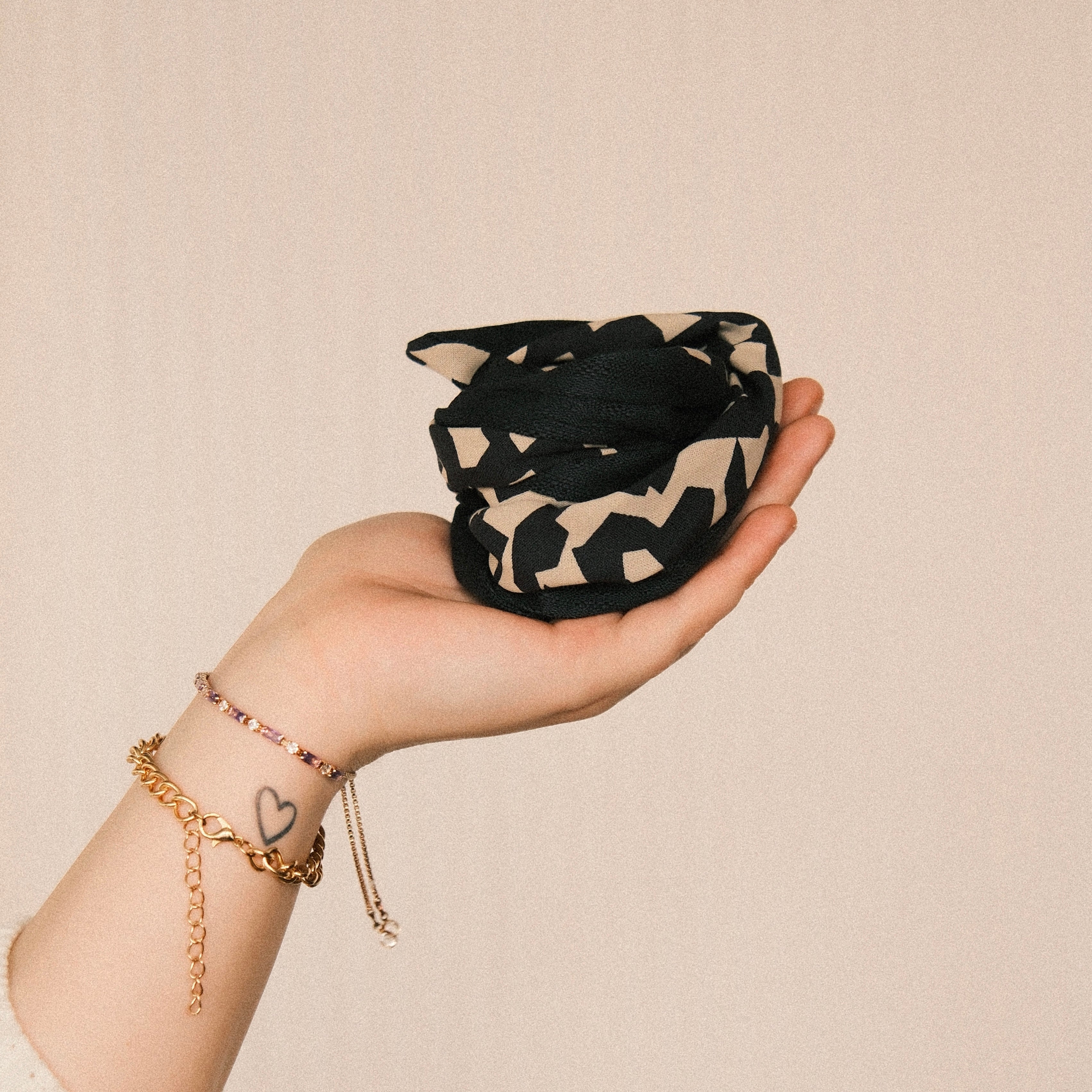 Drahthaarband 2 Seiten - Abstrakt Schwarz