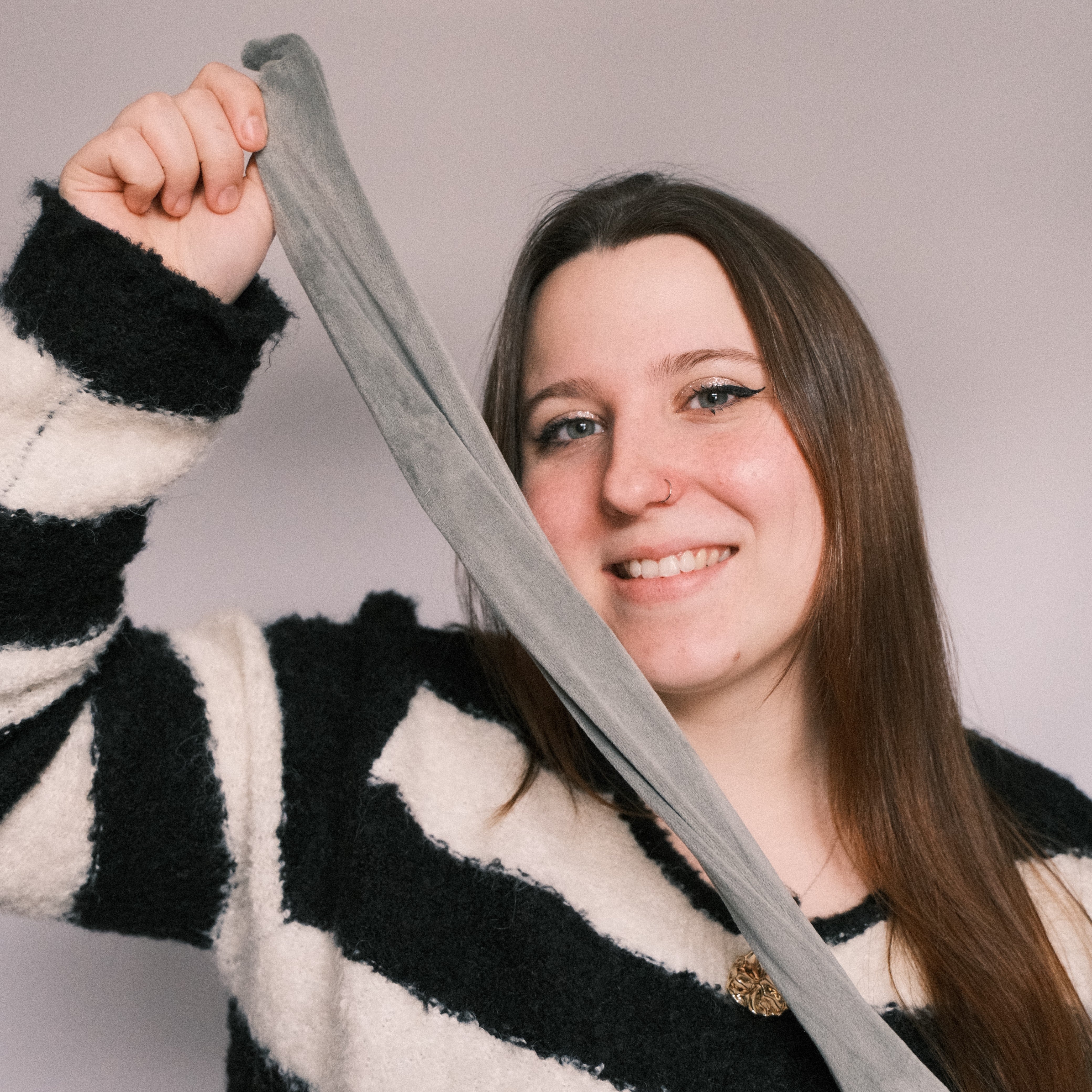 Drahthaarband schmal - Samt Soft Mint