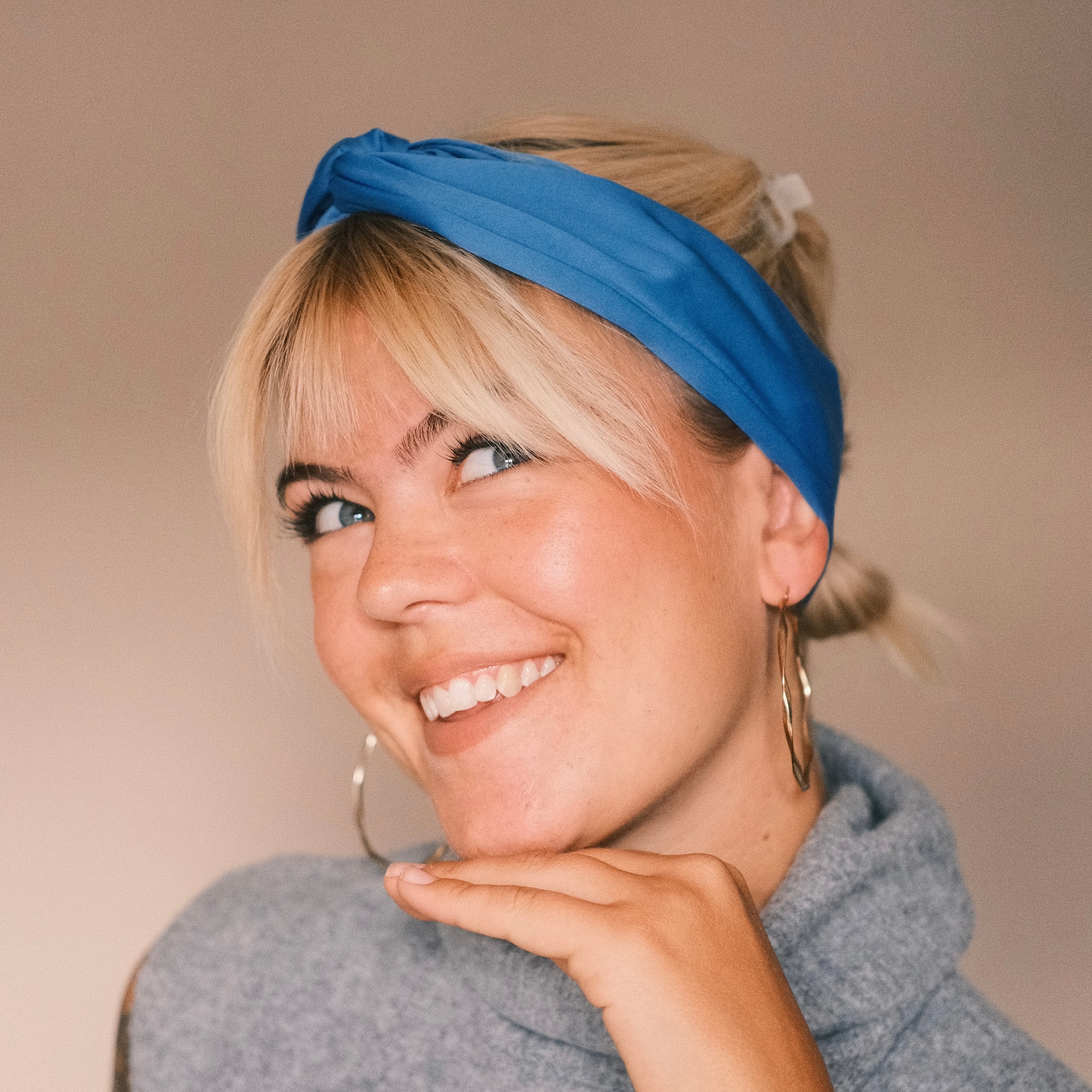 Drahthaarband Satin Mittelblau