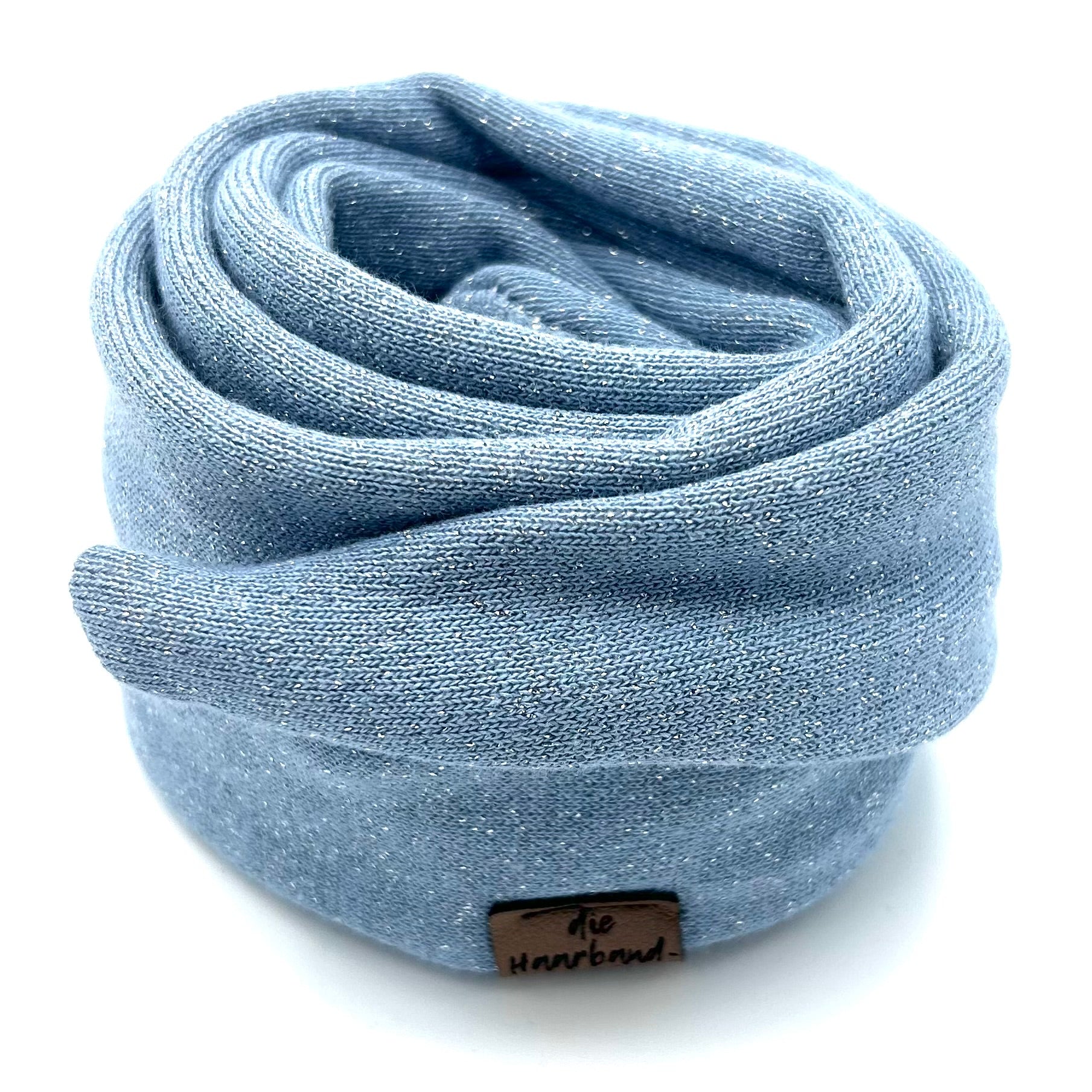 Drahthaarband Glitzer Hellblau
