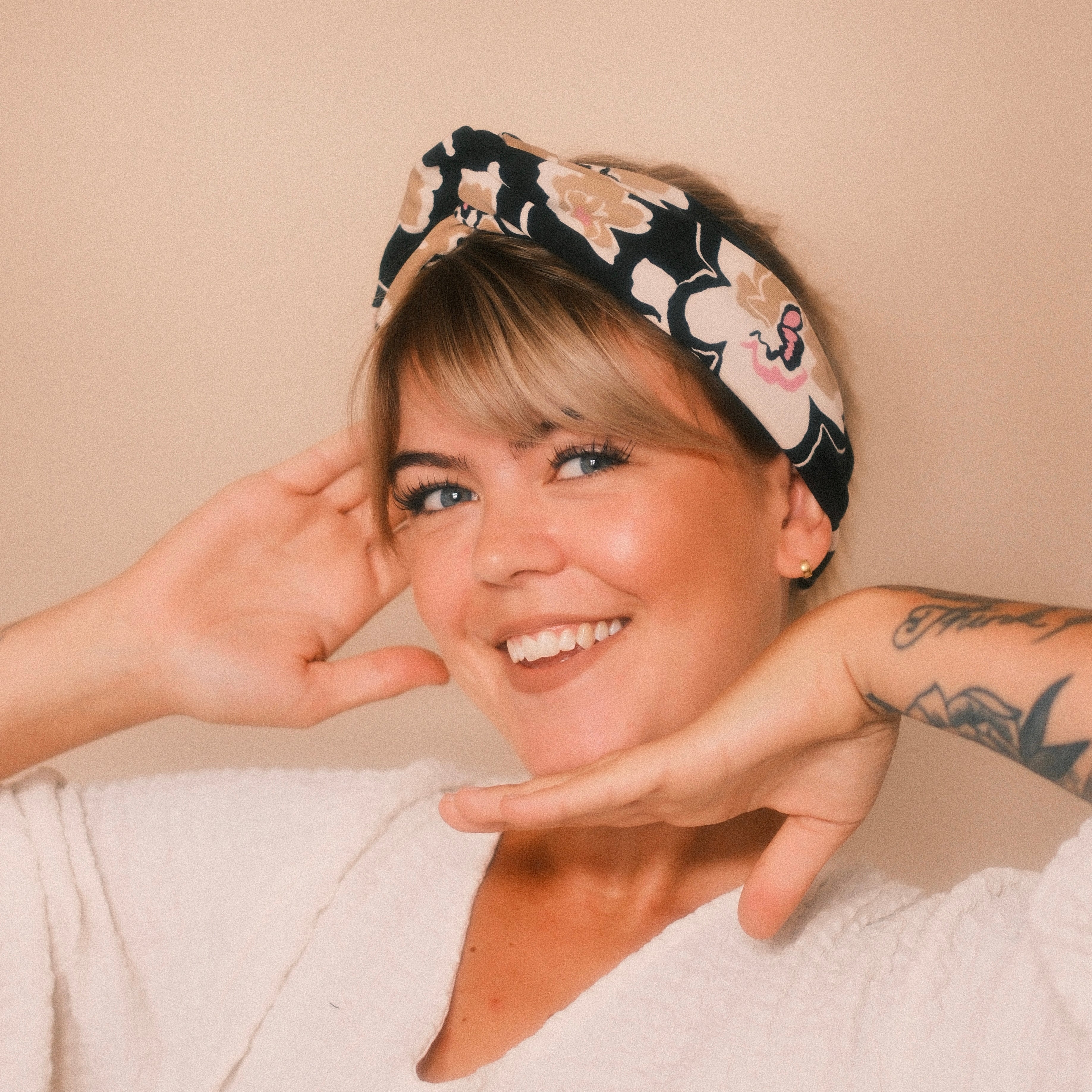 Drahthaarband schmal - Blume Retro