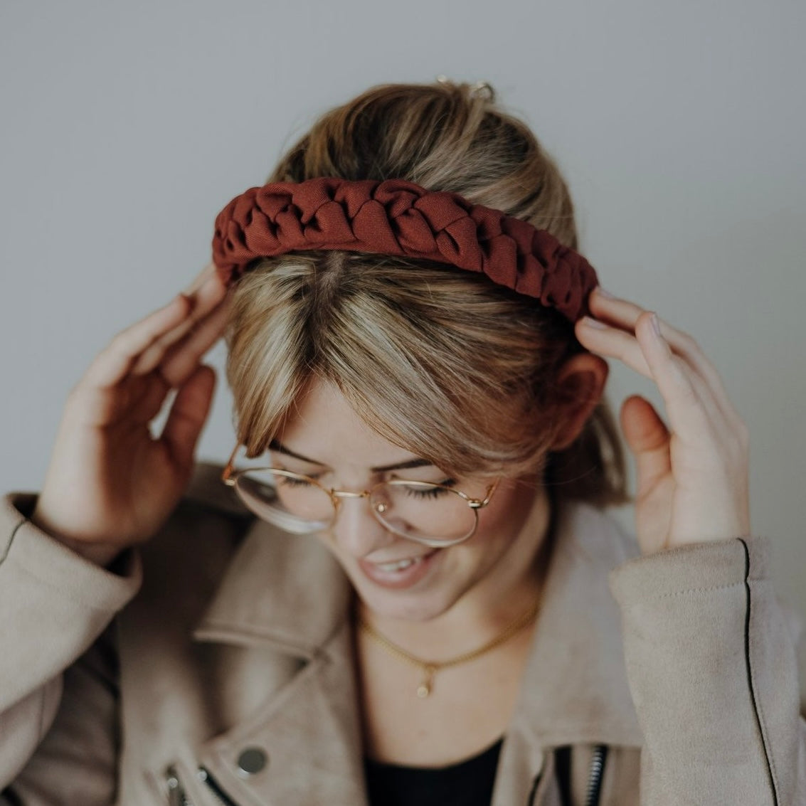 Luise - Haarreif geflochten terra