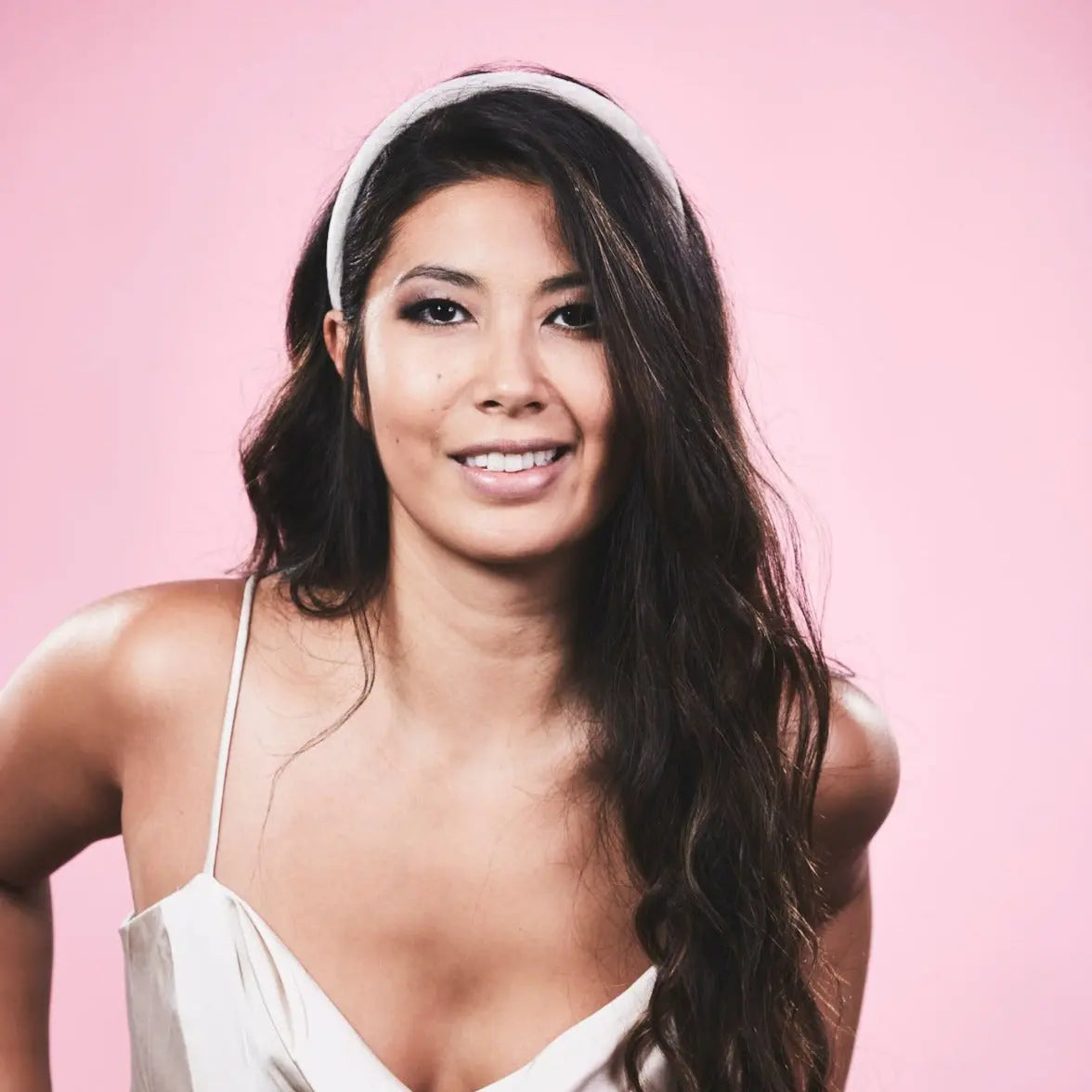 Anna beige Samt Haarreif