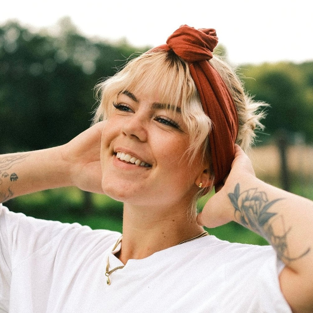 Drahthaarband 2 Seiten Glitzer/Satin Rost