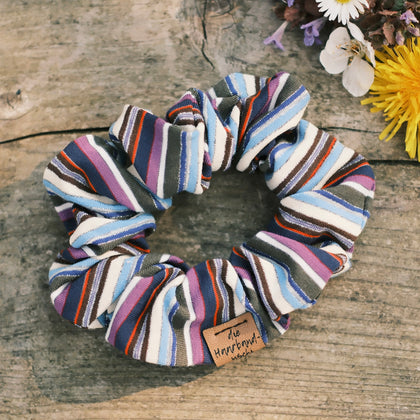 Scrunchie - Gestreift Dunkel/Glitzer