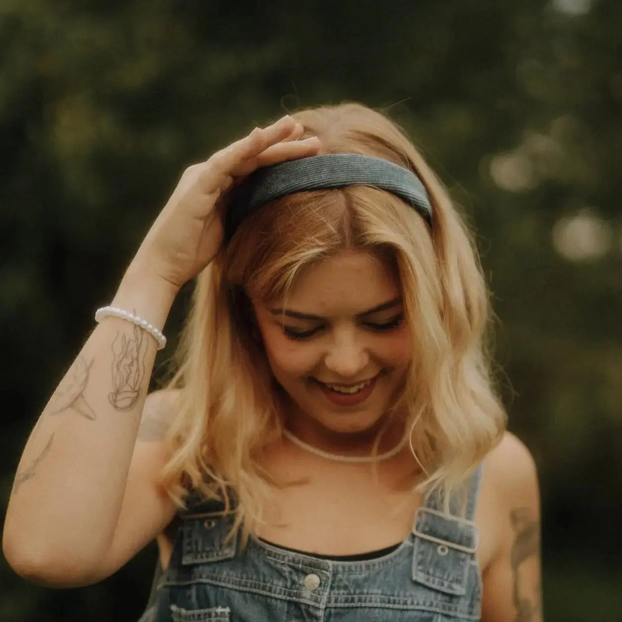 Anna blau Cord Haarreif