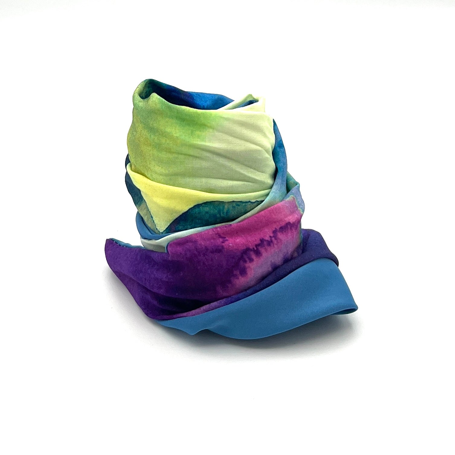 Drahthaarband 2 Seiten - Mittelblau/Batik