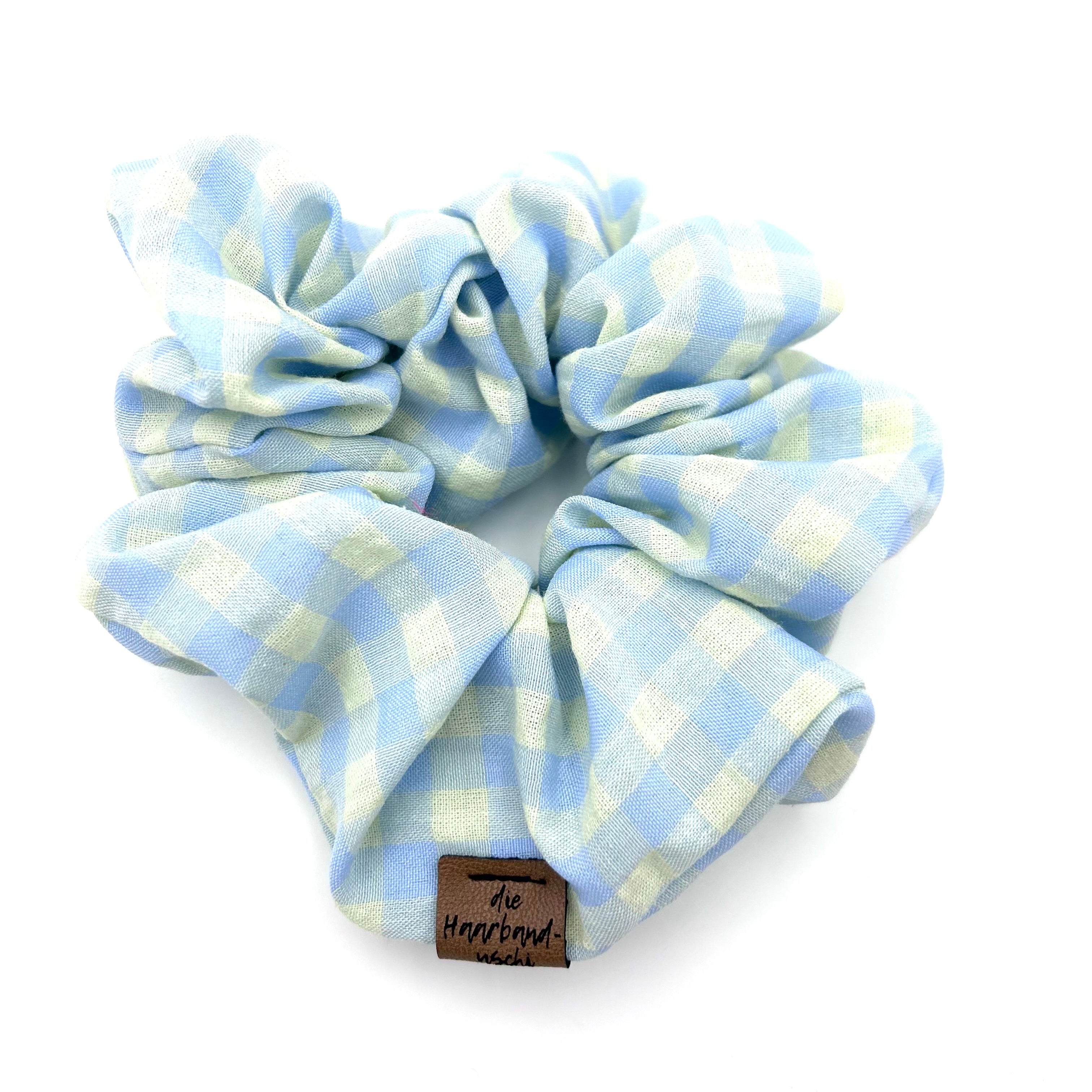 Big Scrunchie - Karo Blau