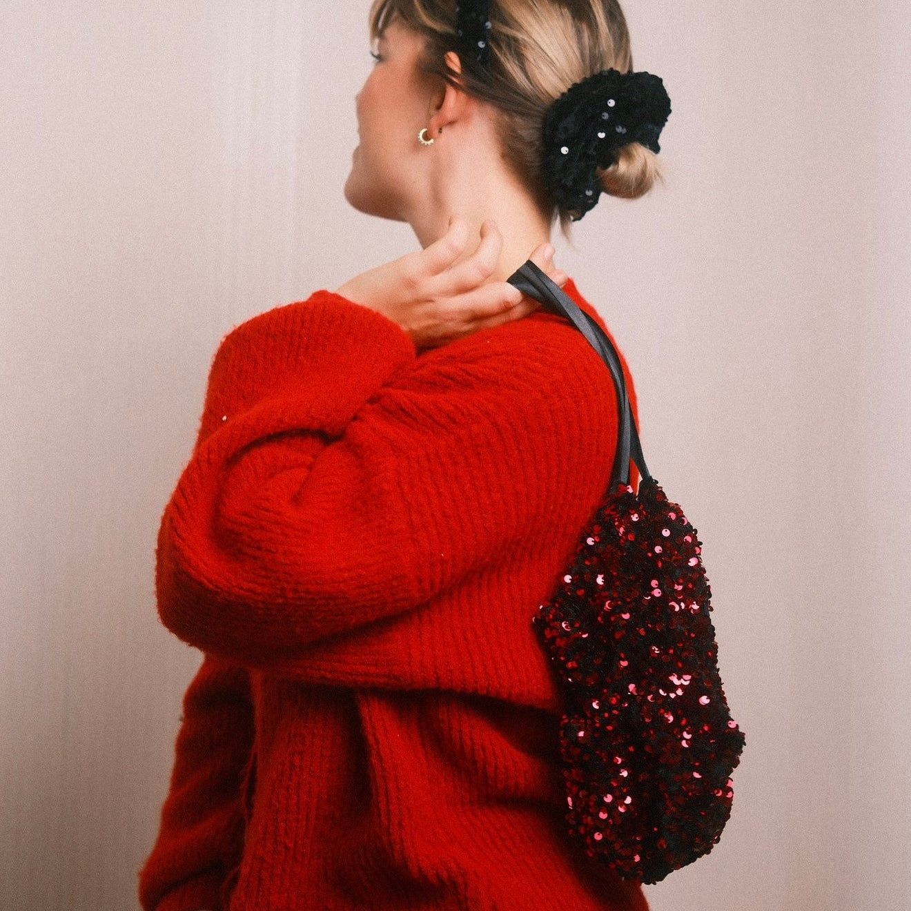 Pailletten Täschchen pink