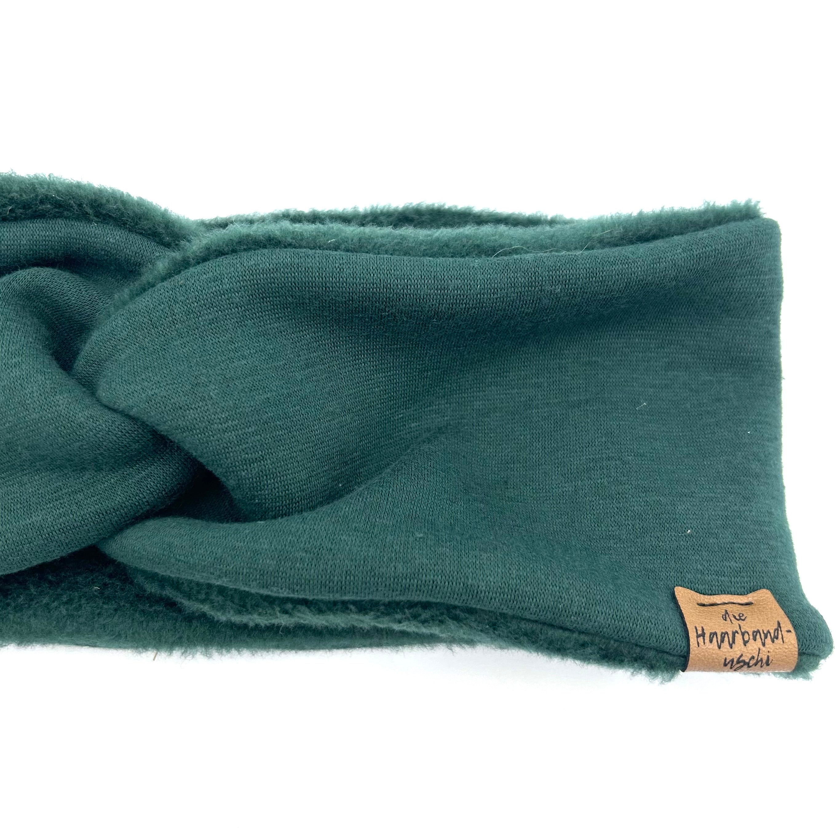 Stirnband Basic gefüttert Grün