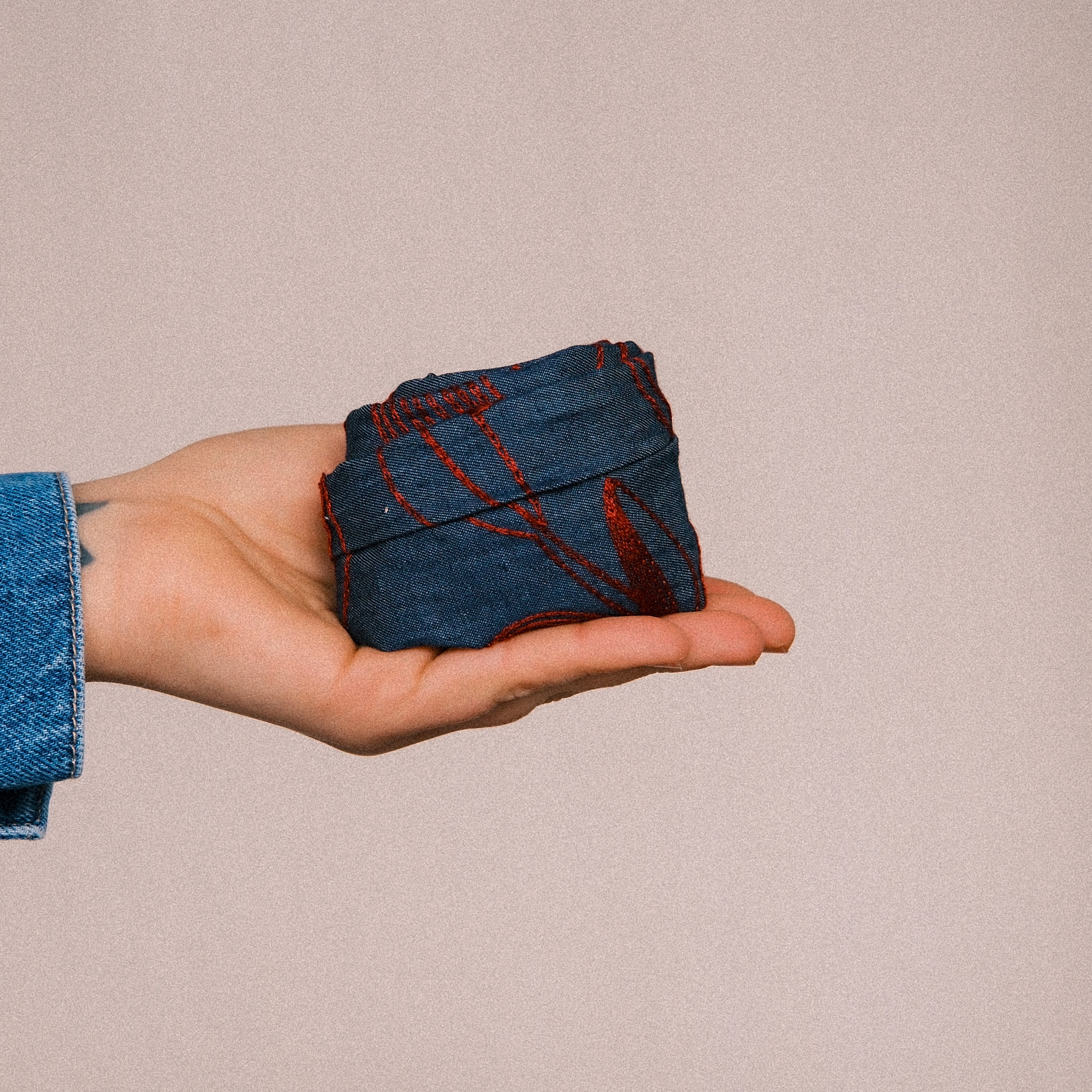 Drahthaarband schmal - Boho Jeans Rot
