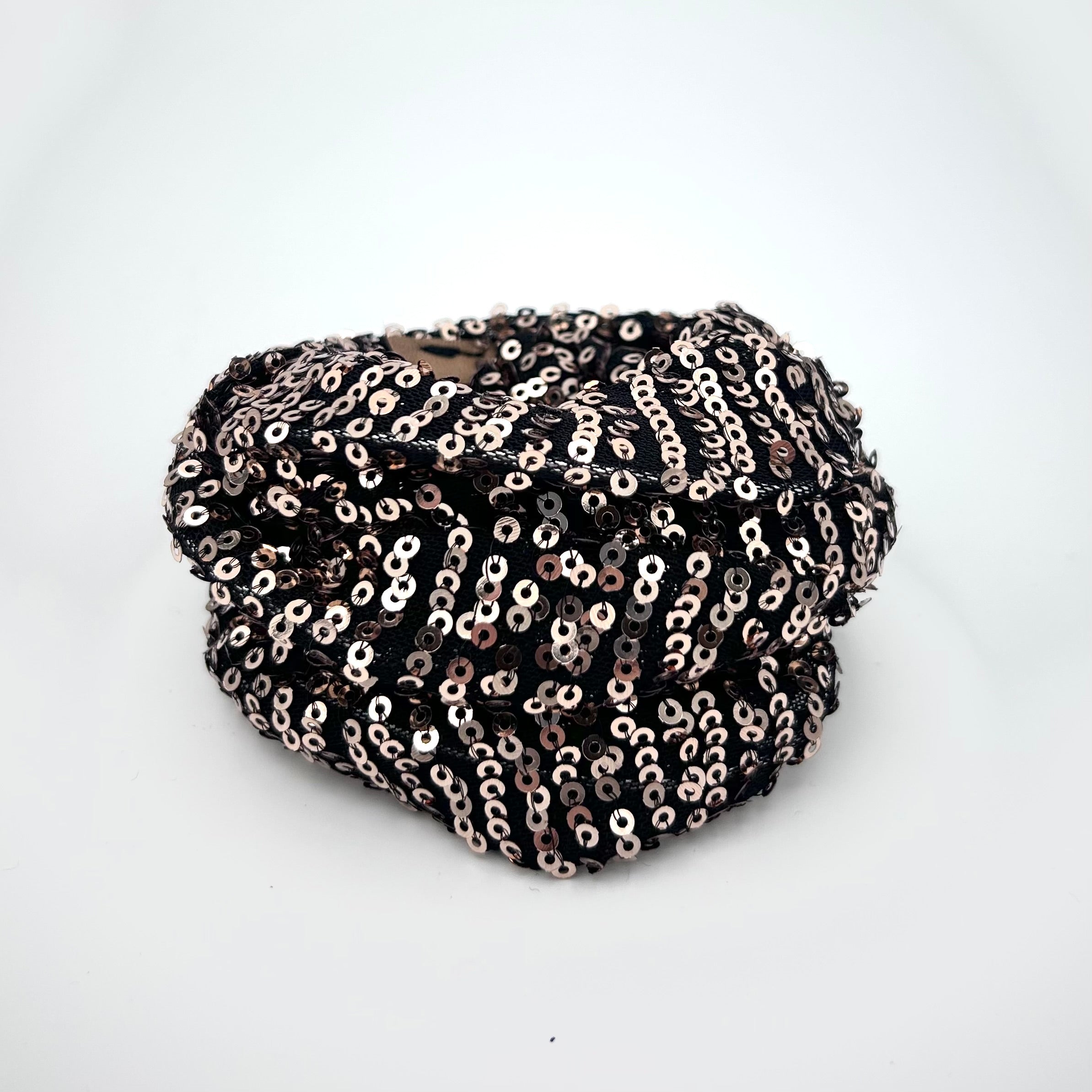 Drahthaarband Pailletten Rosé