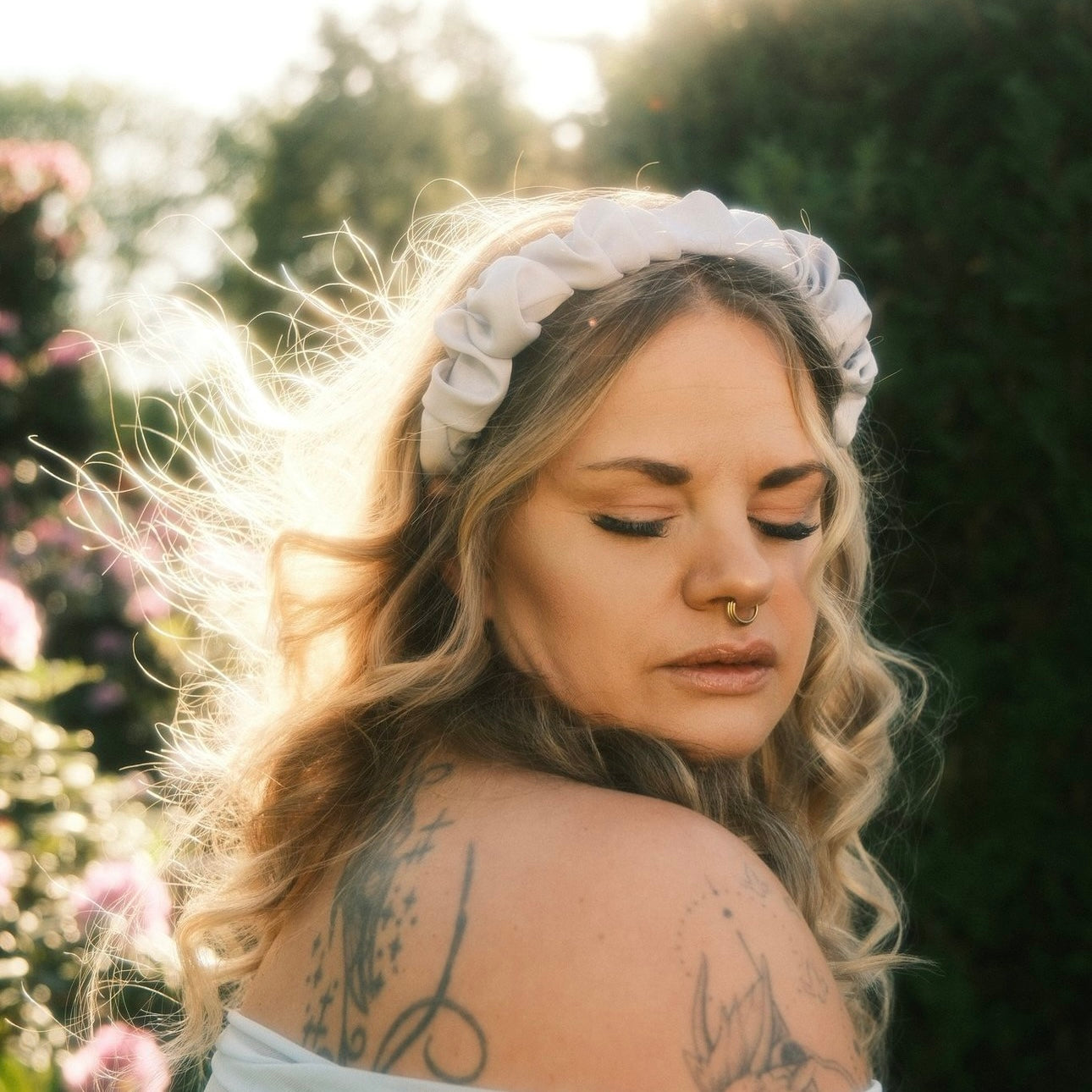 Ronja - Wedding Hellgrau - Haarreif gerafft