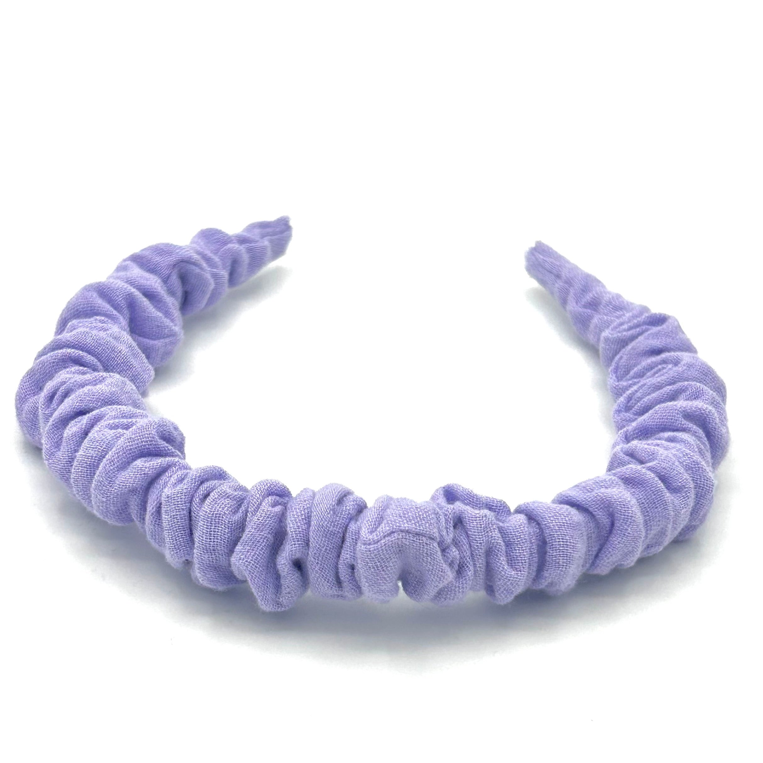 Hilde - Musselin Flieder Haarreif gerafft