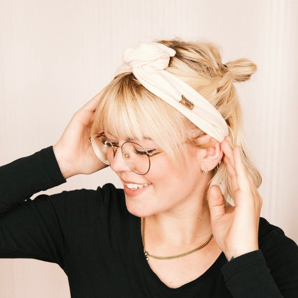 Drahthaarband Satin Beige