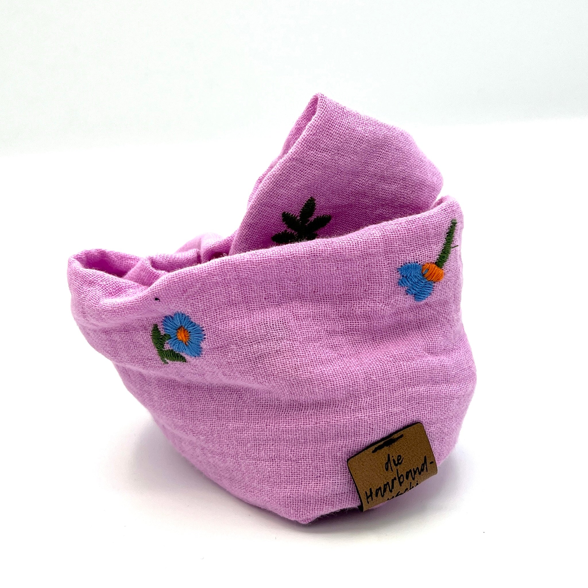 Drahthaarband Blümchen Rosa