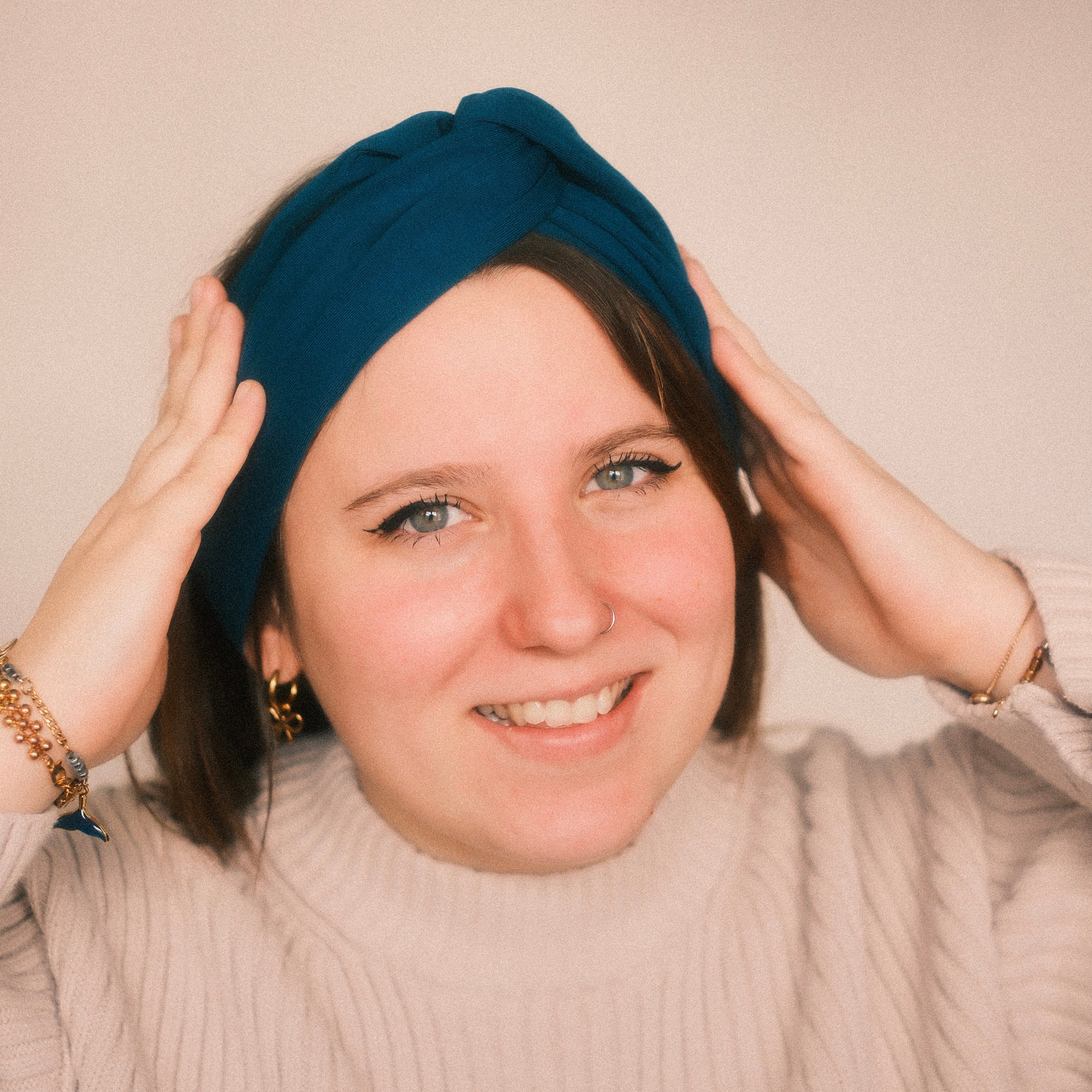 Drahthaarband breit - Petrol