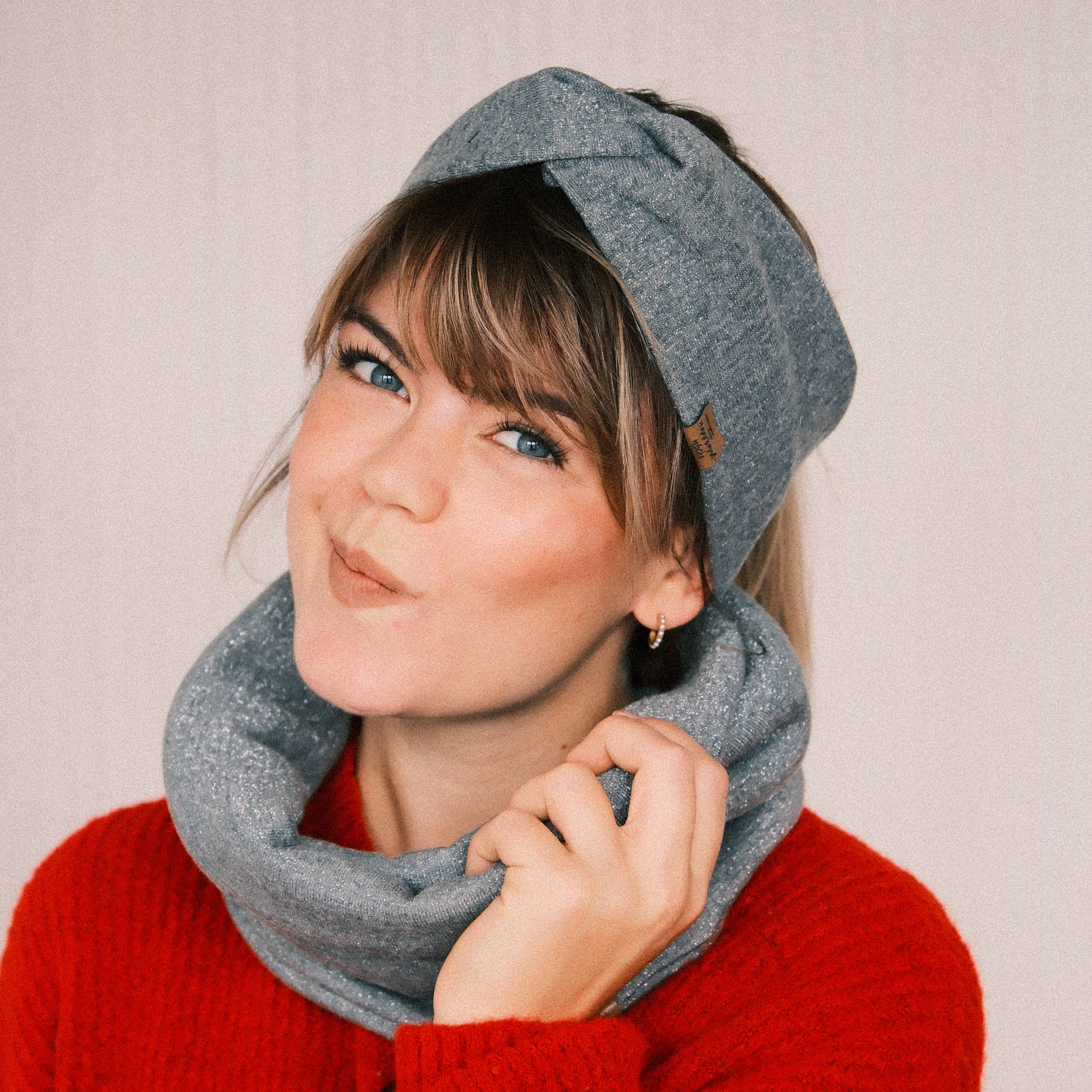 Basic Haarband - Glitzer Grau