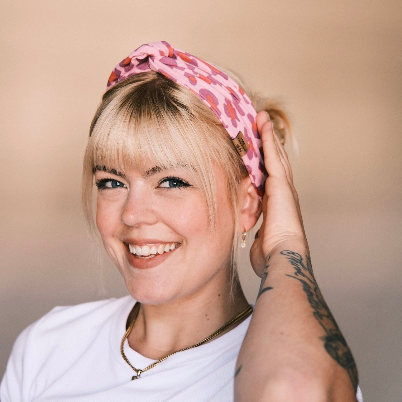 Drahthaarband Leo Musselin Rosa/Lila/orange