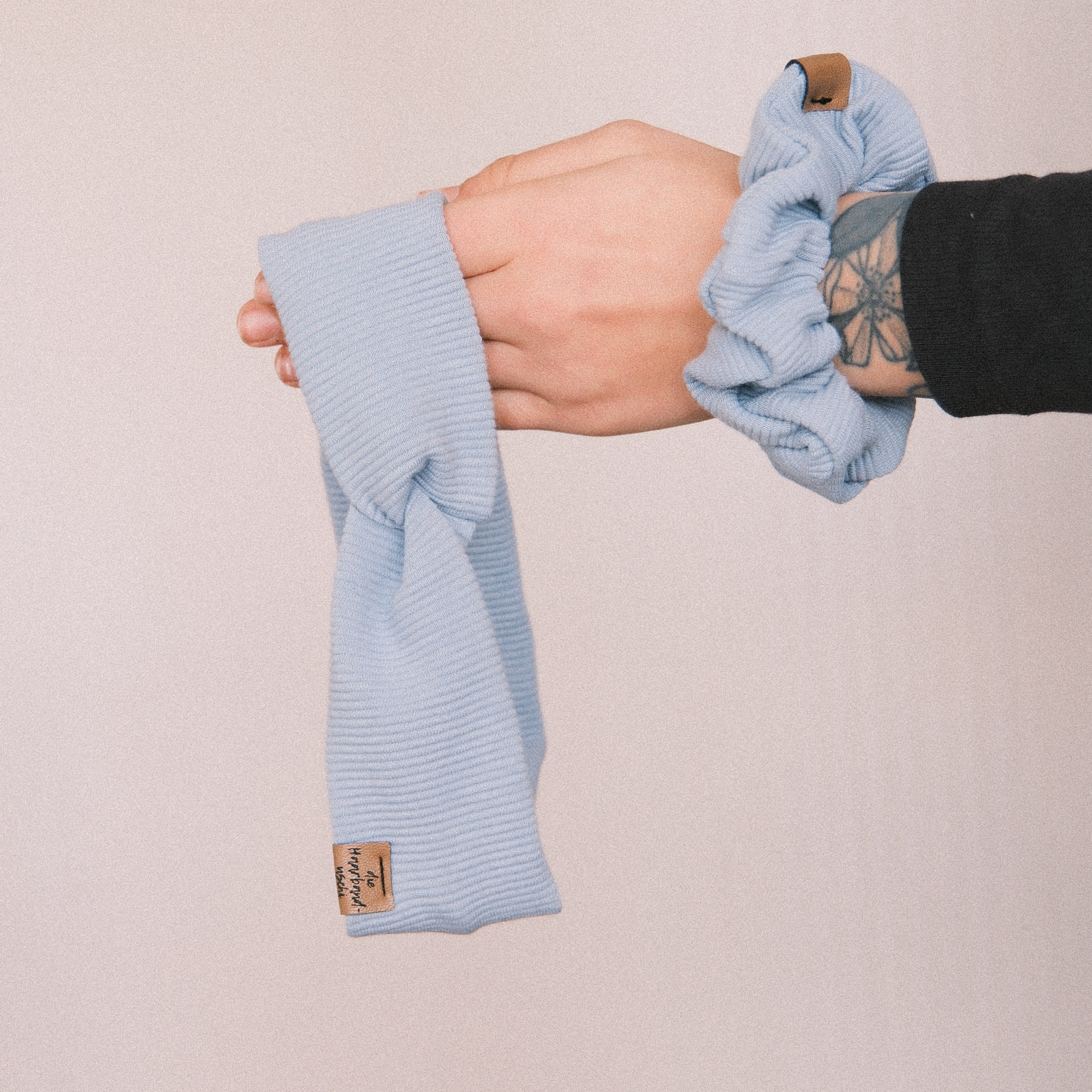 Basic Haarband - Soft Rib Blaugrau