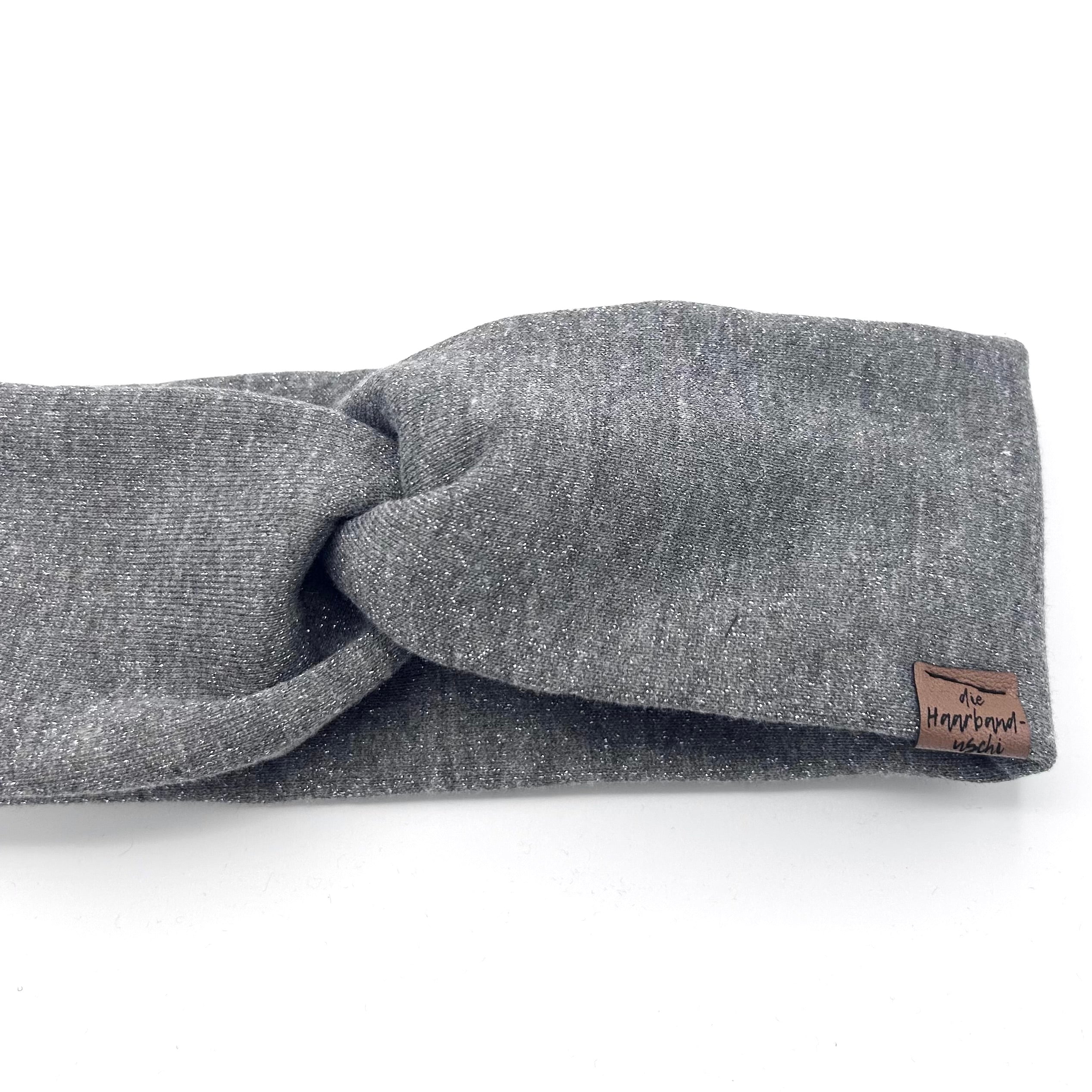 Basic Haarband - Glitzer Grau