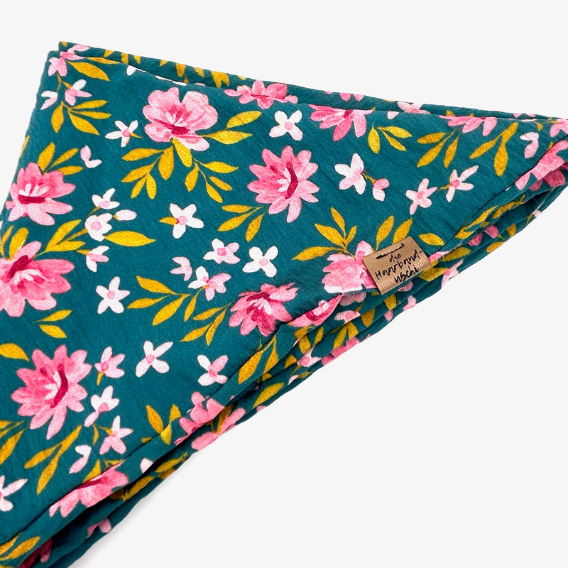 Bandana - Blütensinfonie Petrol
