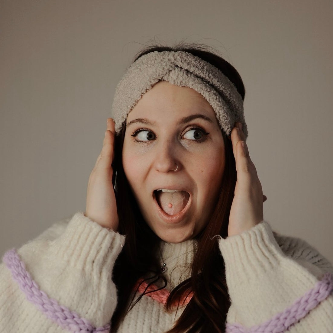 Basic Haarband - Teddy Greige