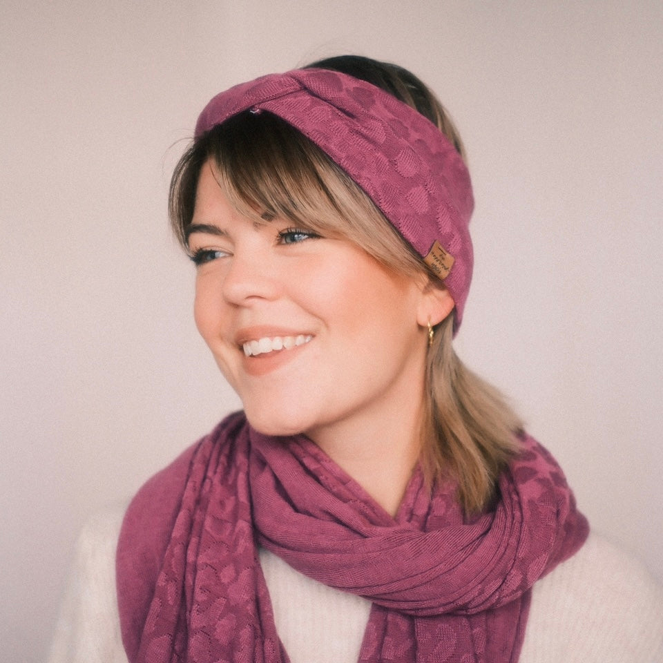 Schal - Strick Leo Pink/Lila