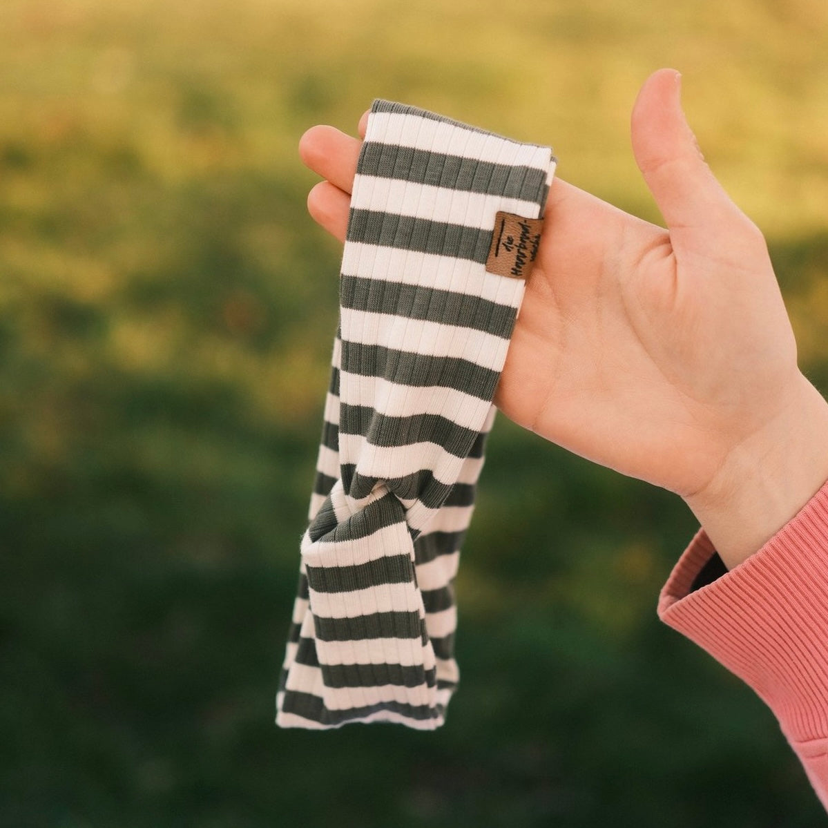 Basic Haarband - gestreift grün