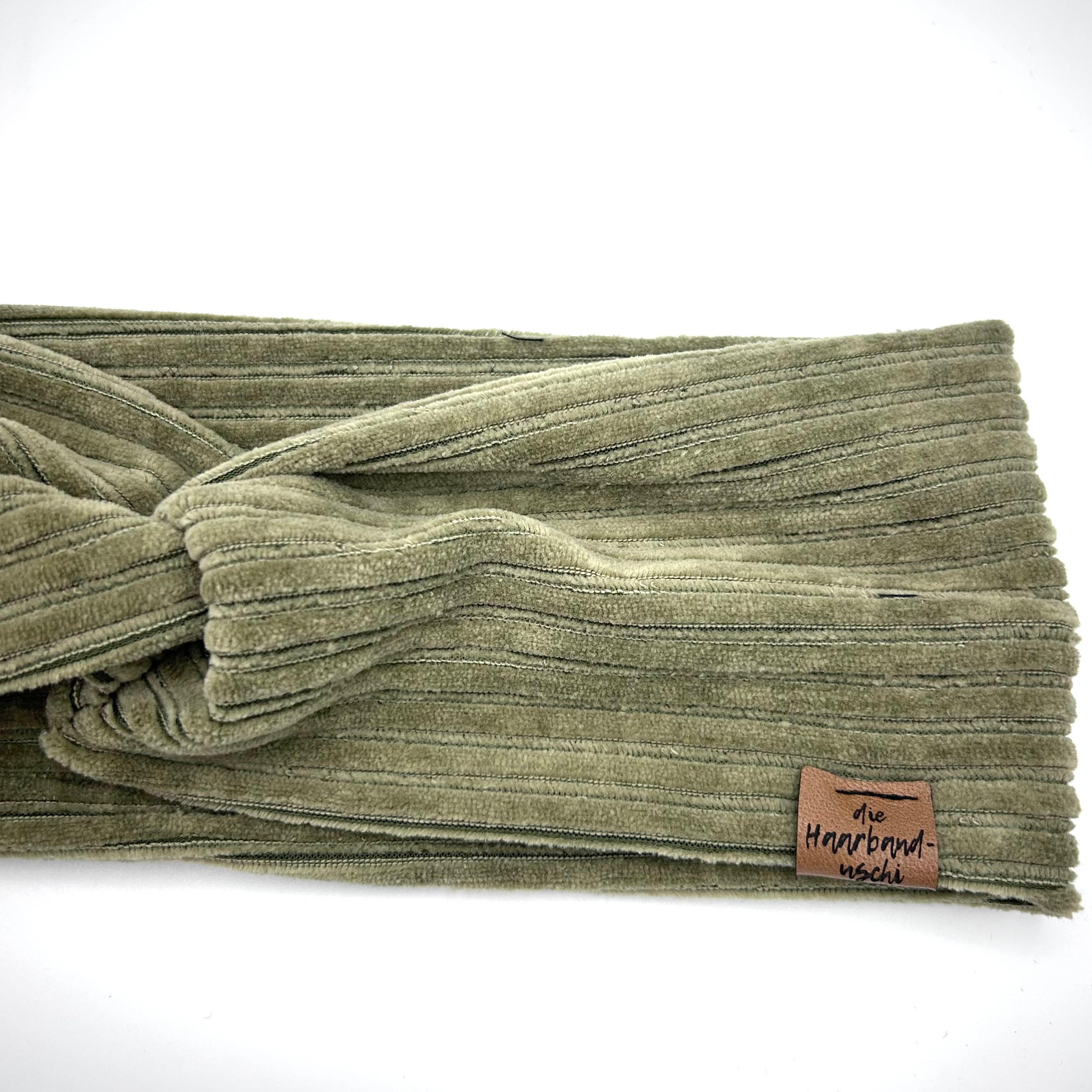Basic Haarband - Cord Grün