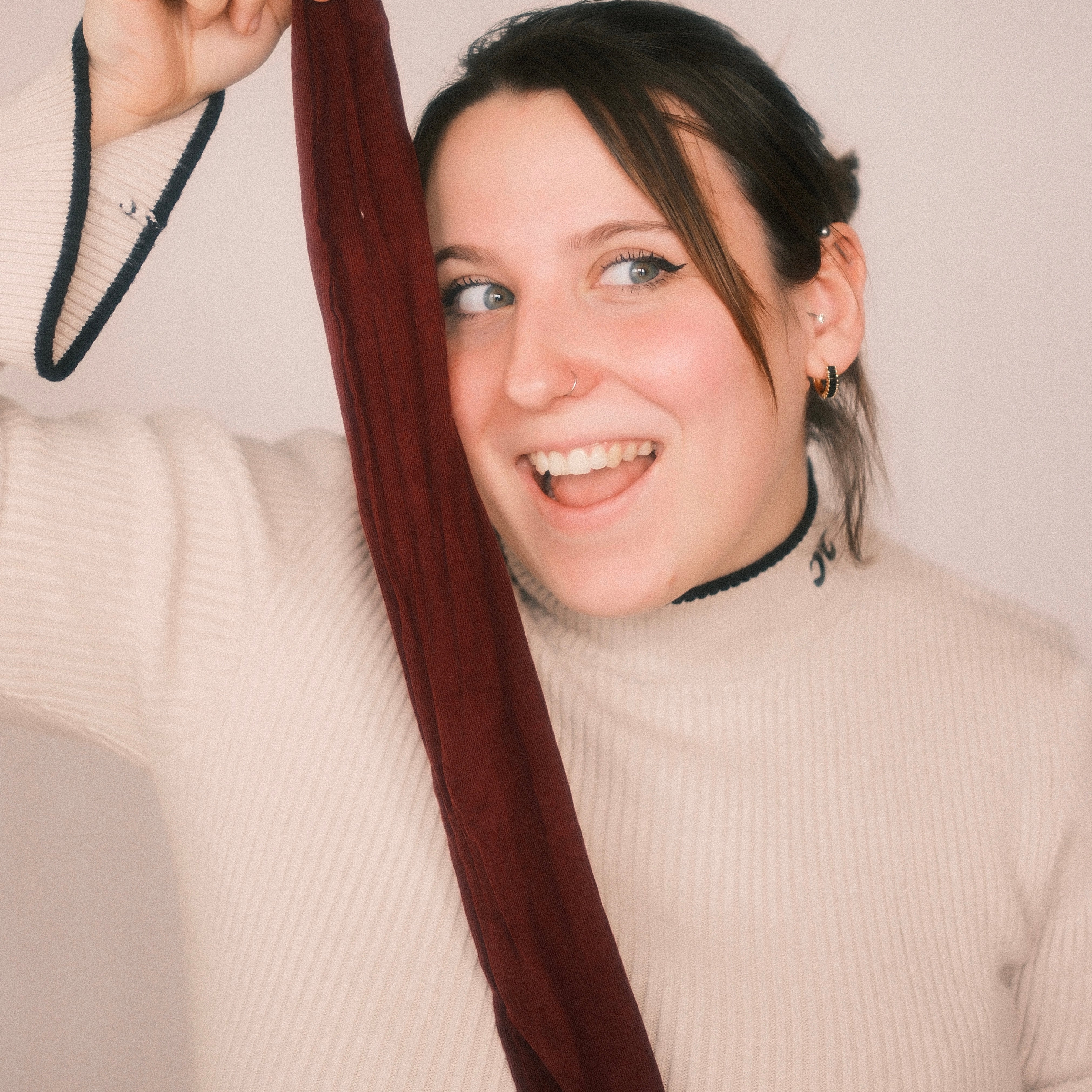 Drahthaarband - Feincord Dunkelrot