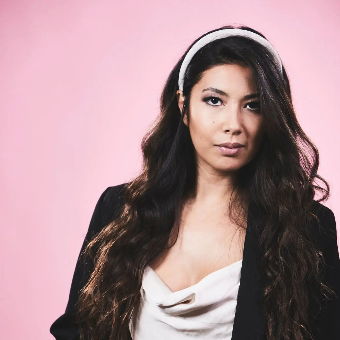 Anna beige Samt Haarreif