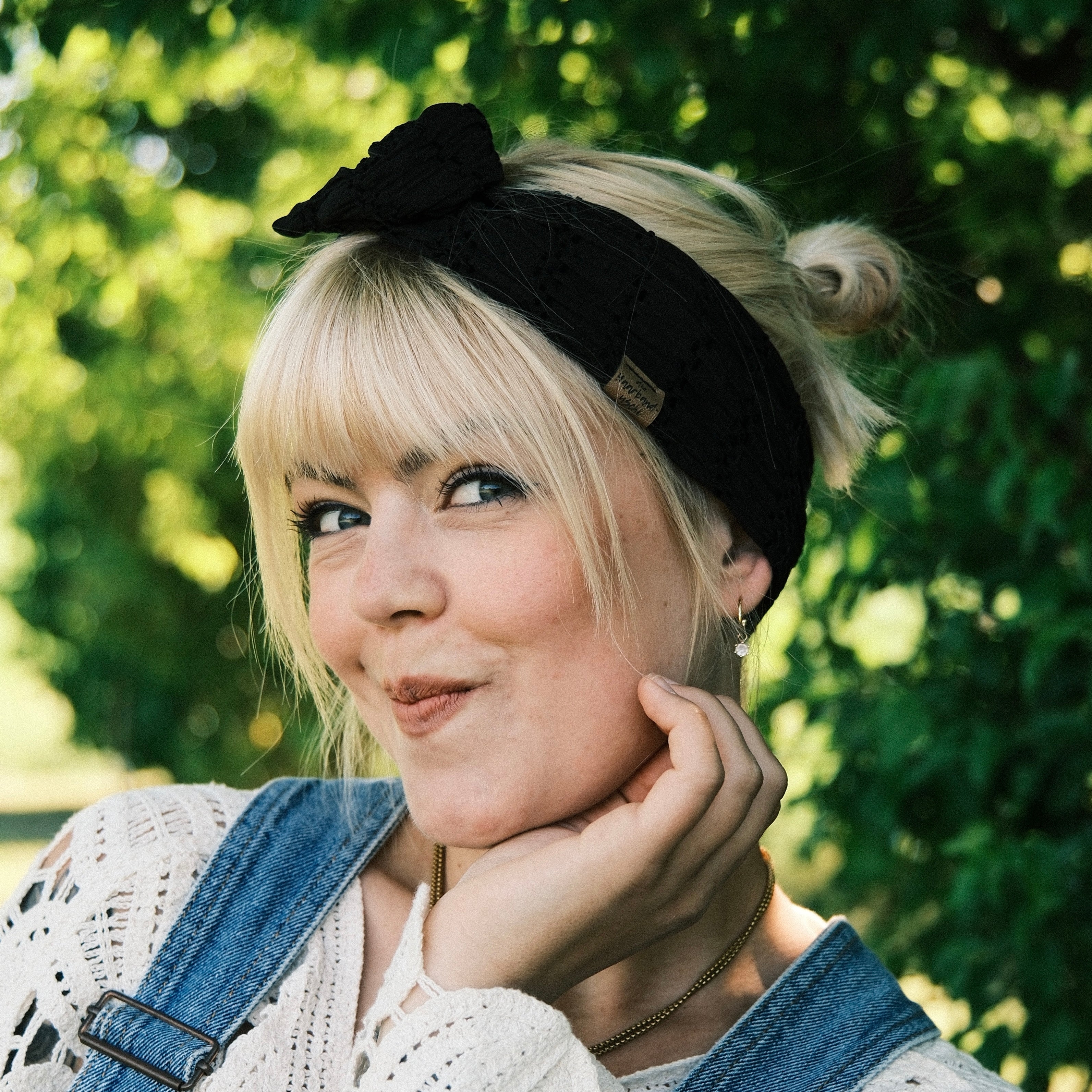 Drahthaarband gerafft schwarz