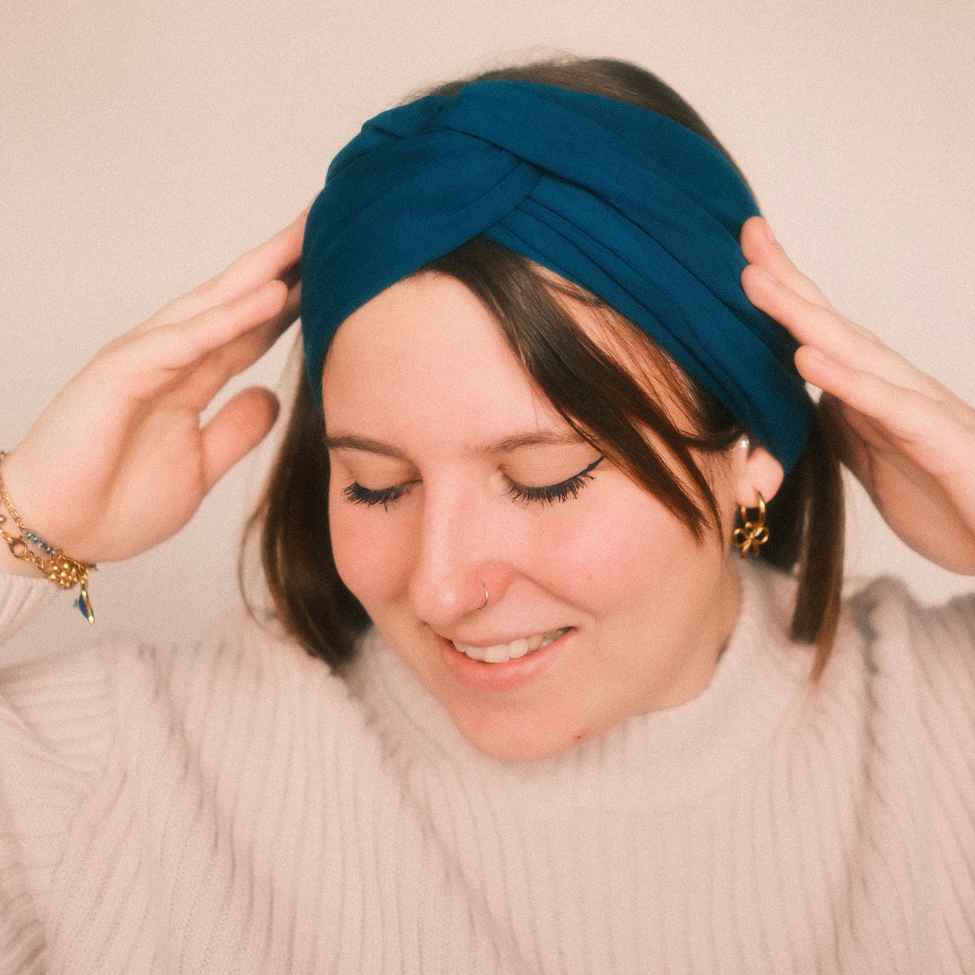 Drahthaarband breit - Petrol