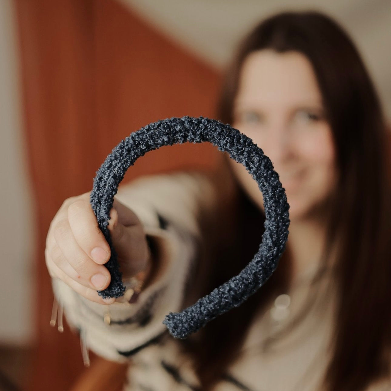 Lina Teddy Blau Haarreif