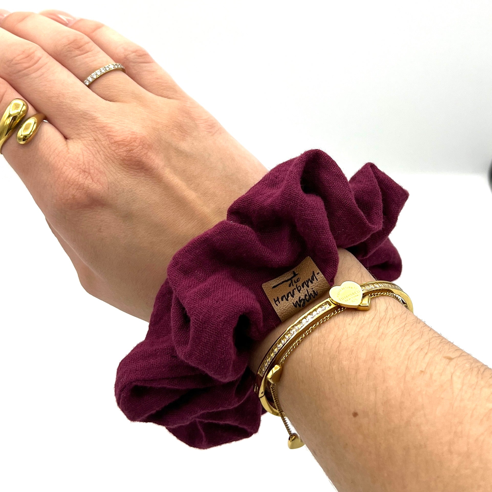 Scrunchie Musselin Bordeaux