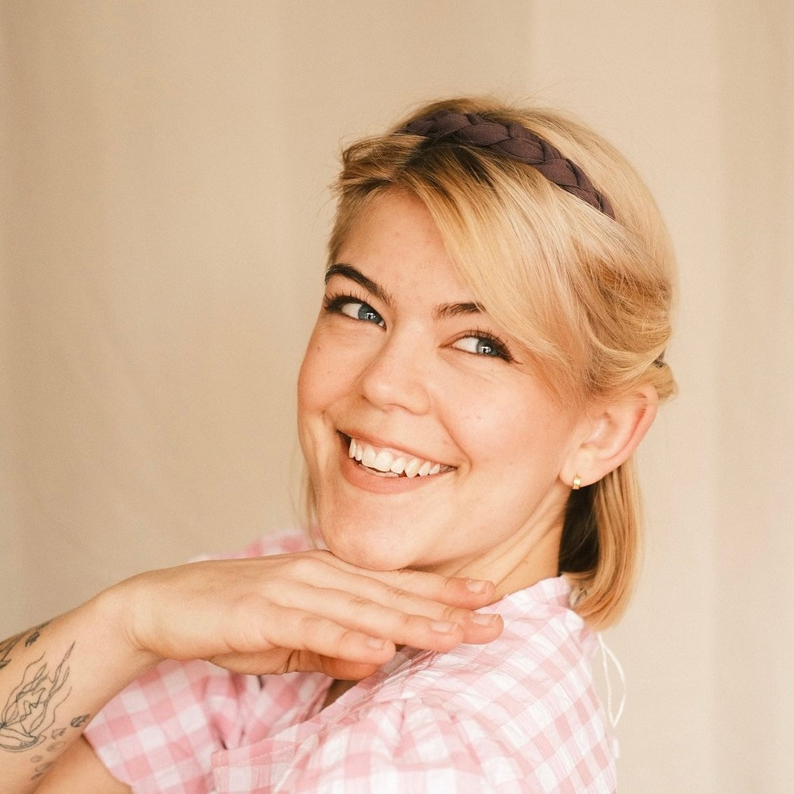 Haarband geflochten mauve