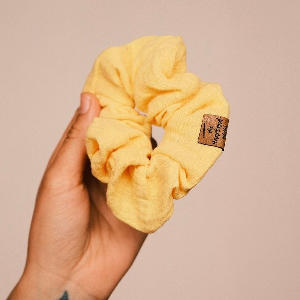 Scrunchie Musselin Butter Yellow