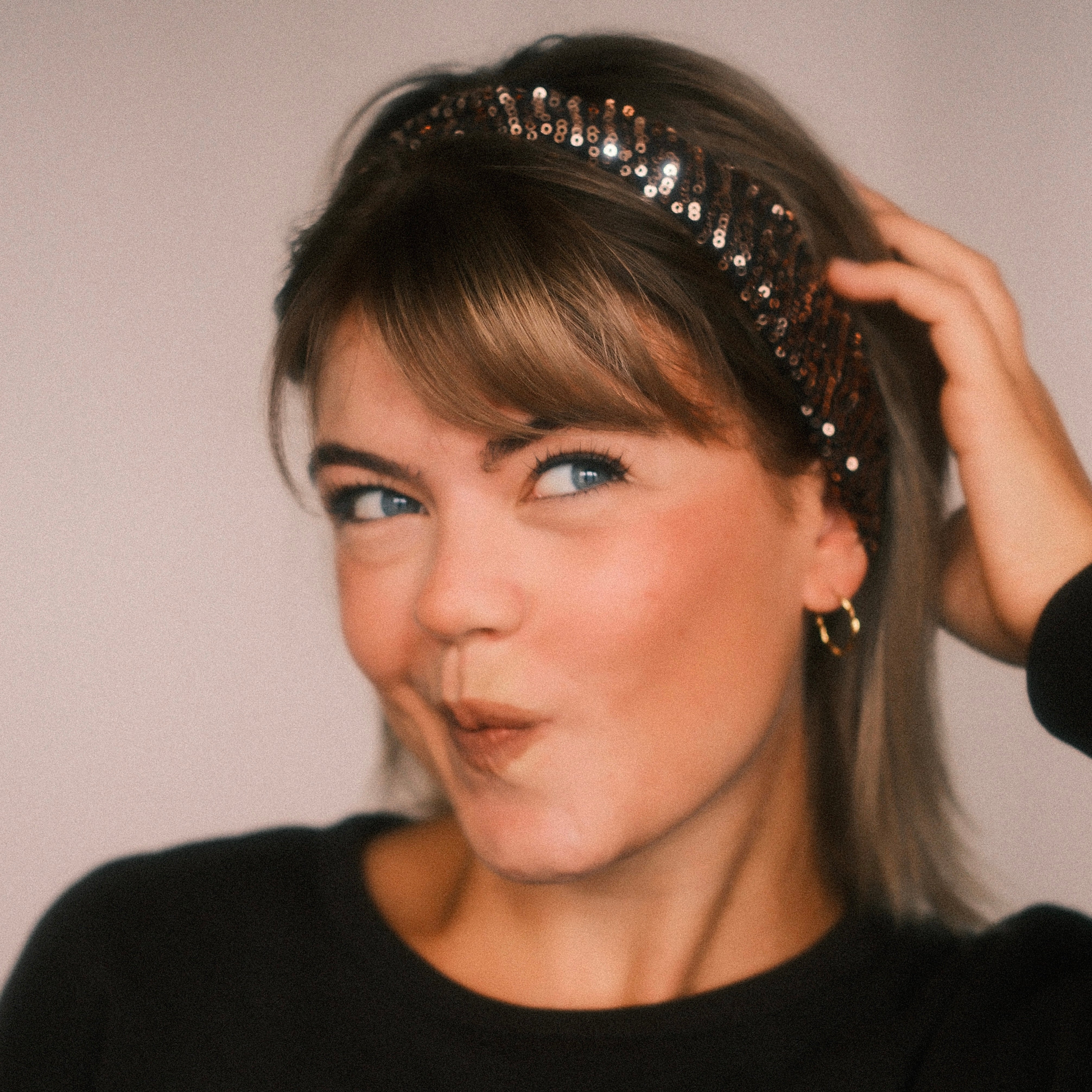 Basic Haarband - Pailletten Rosé