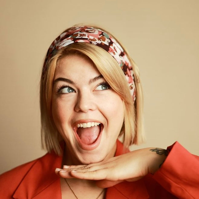 Drahthaarband breit Burgundy Bloom