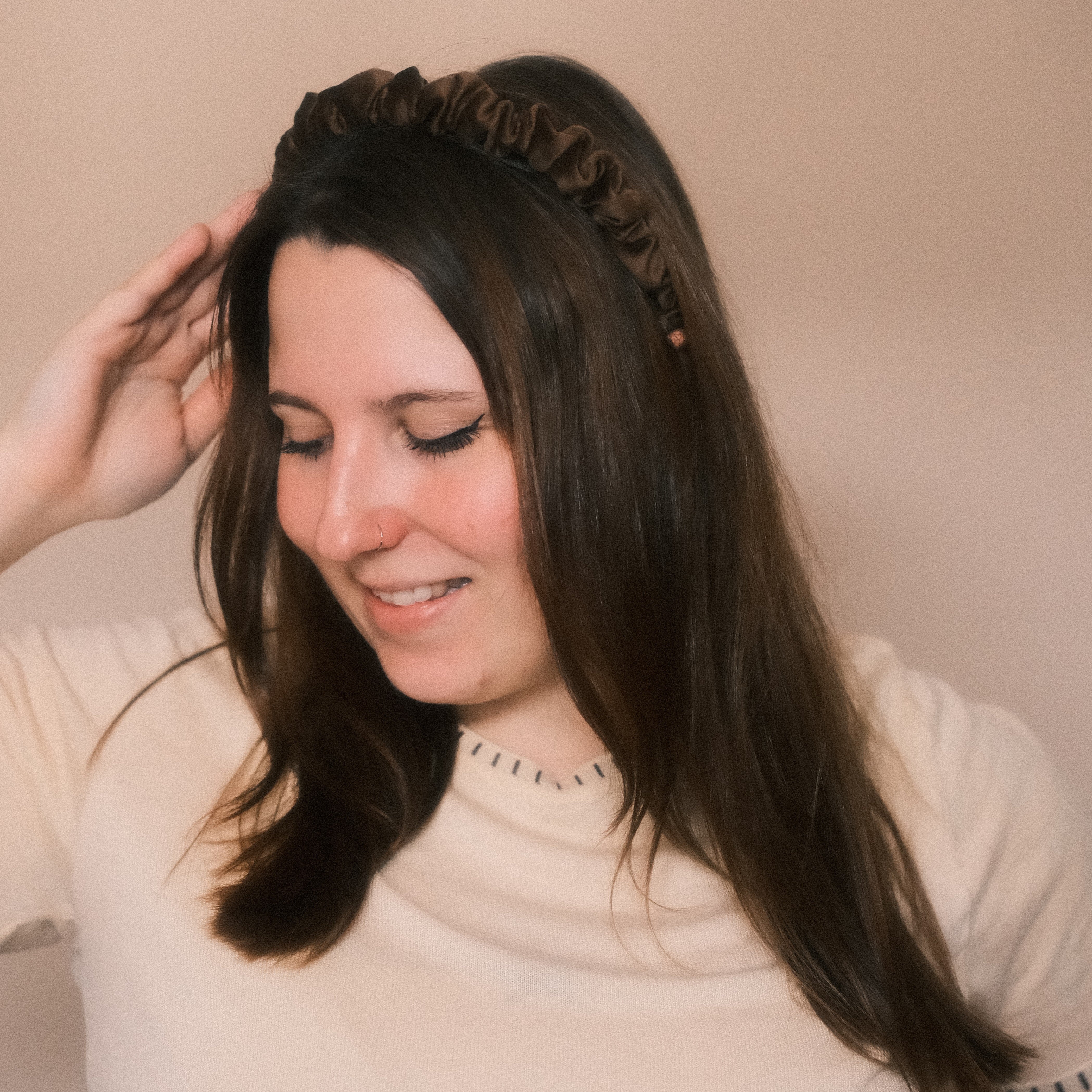 Hilde - Braun Haarreif gerafft