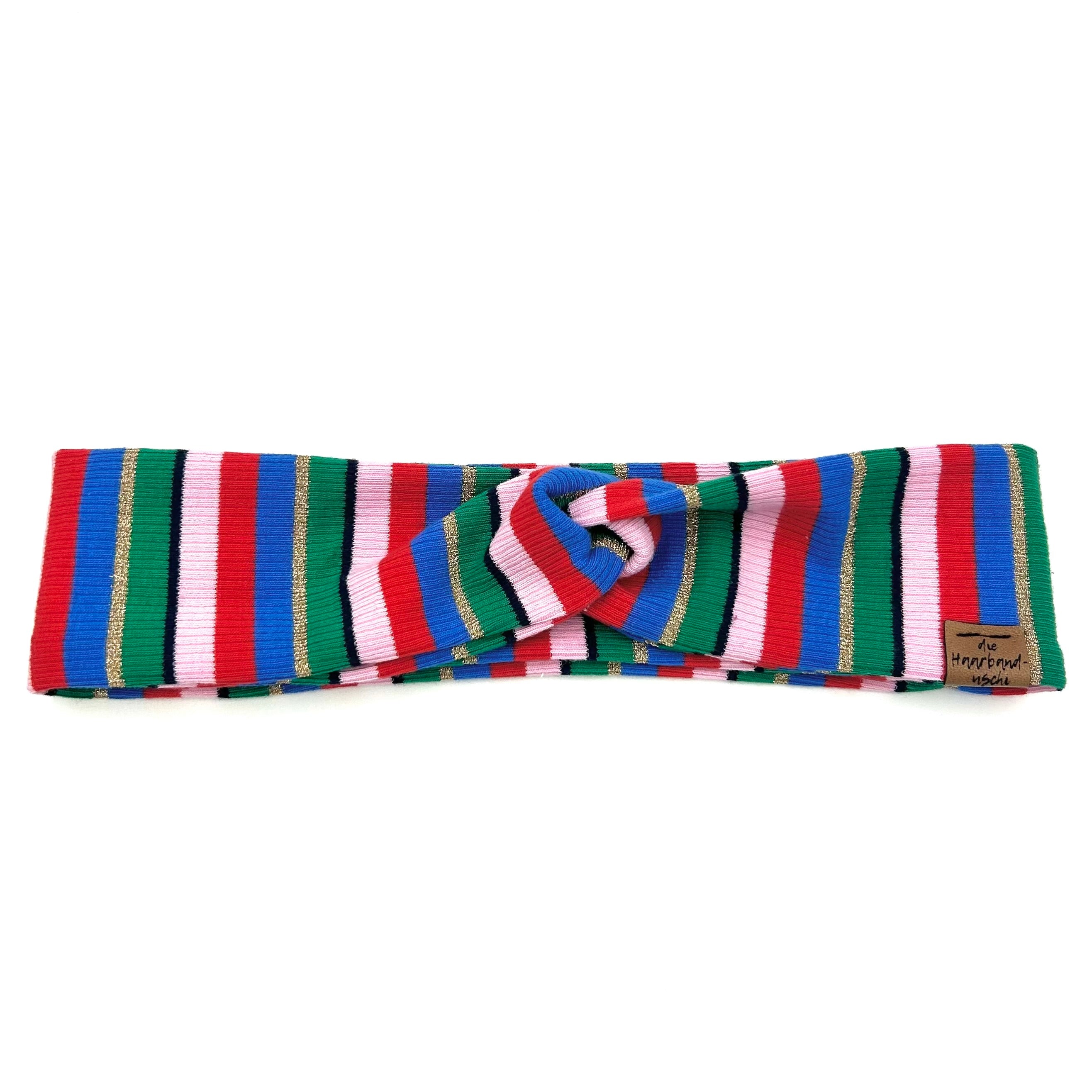 Basic Haarband - gestreift/glitzer