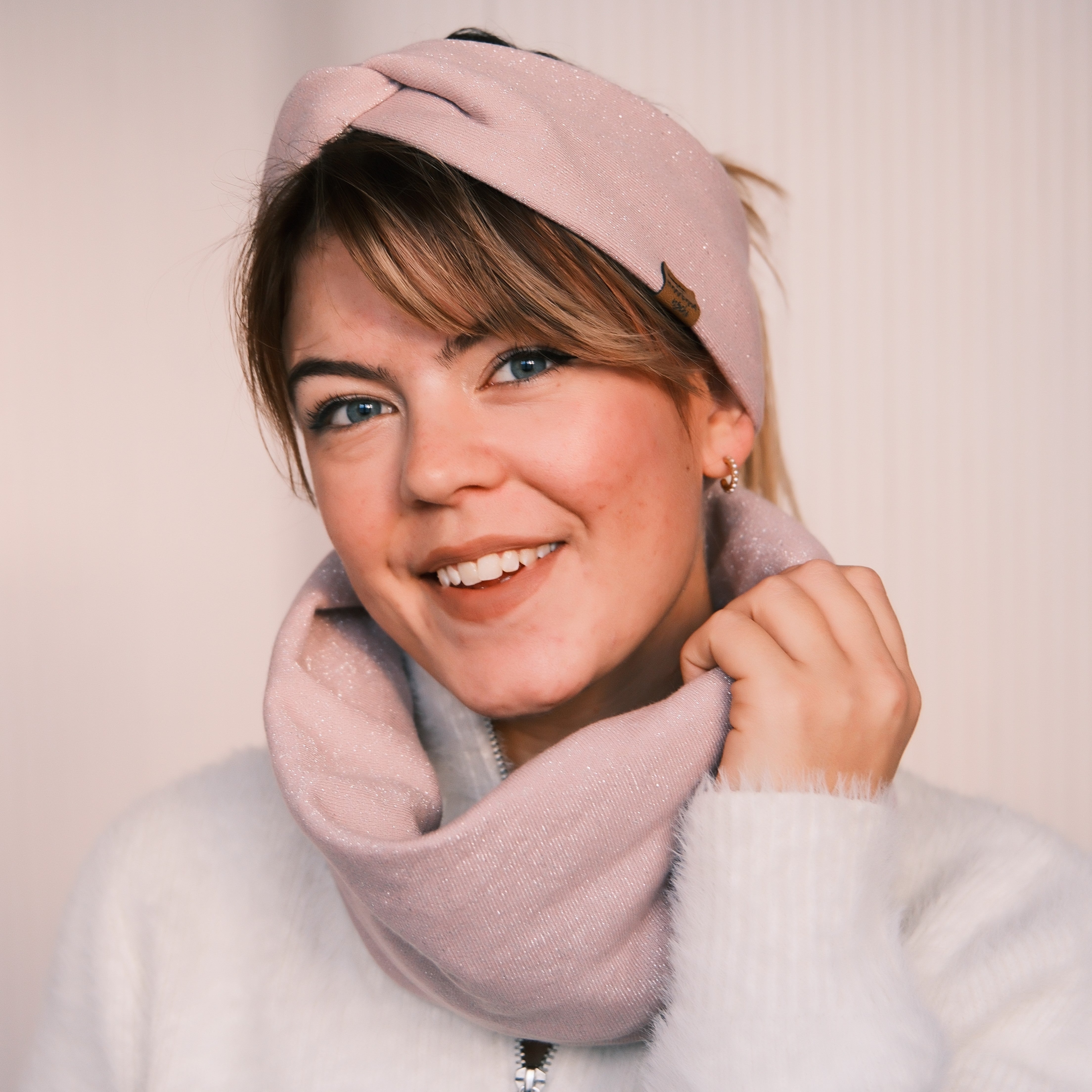 Basic Haarband - Glitzer Hellrosa