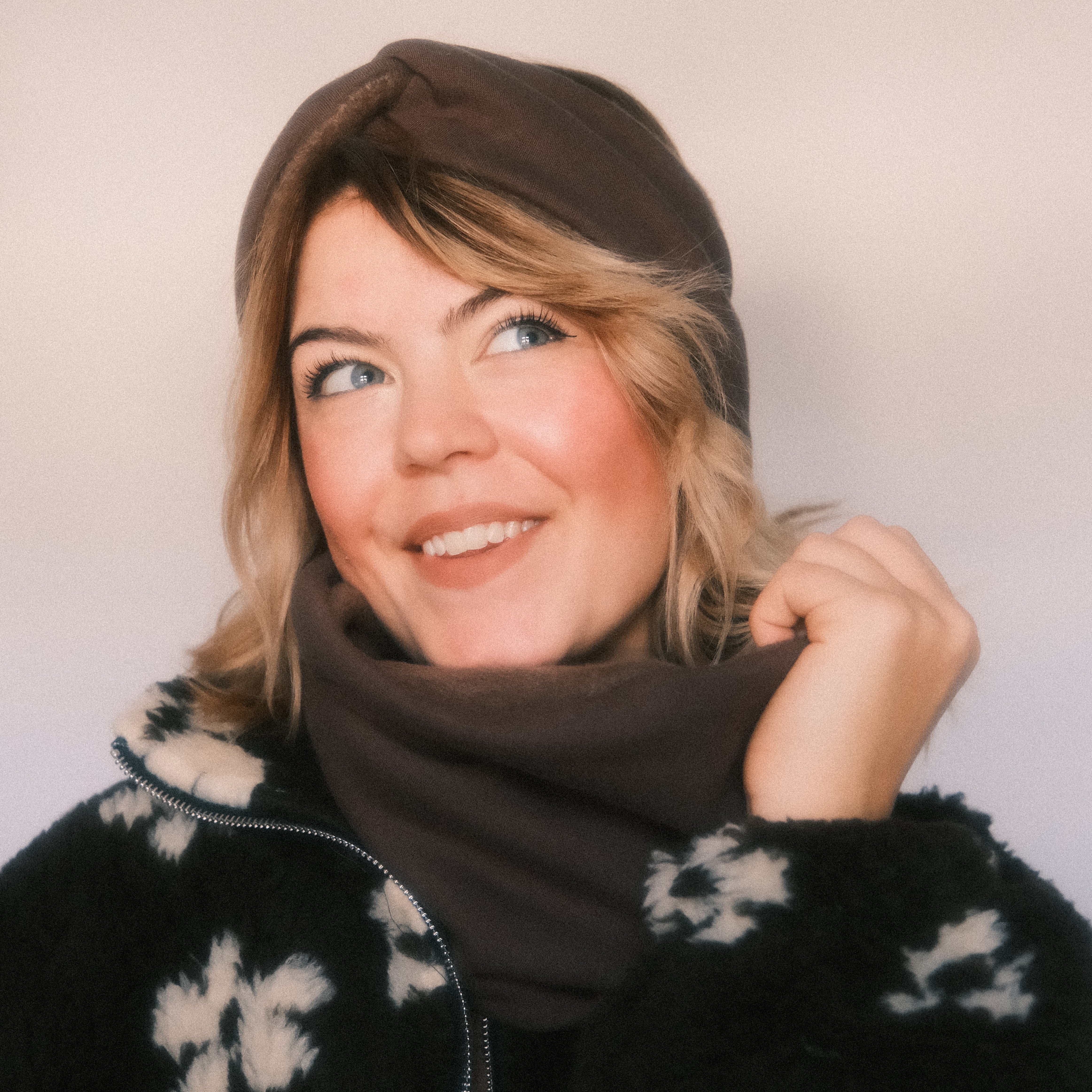 Stirnband Basic gefüttert Braun