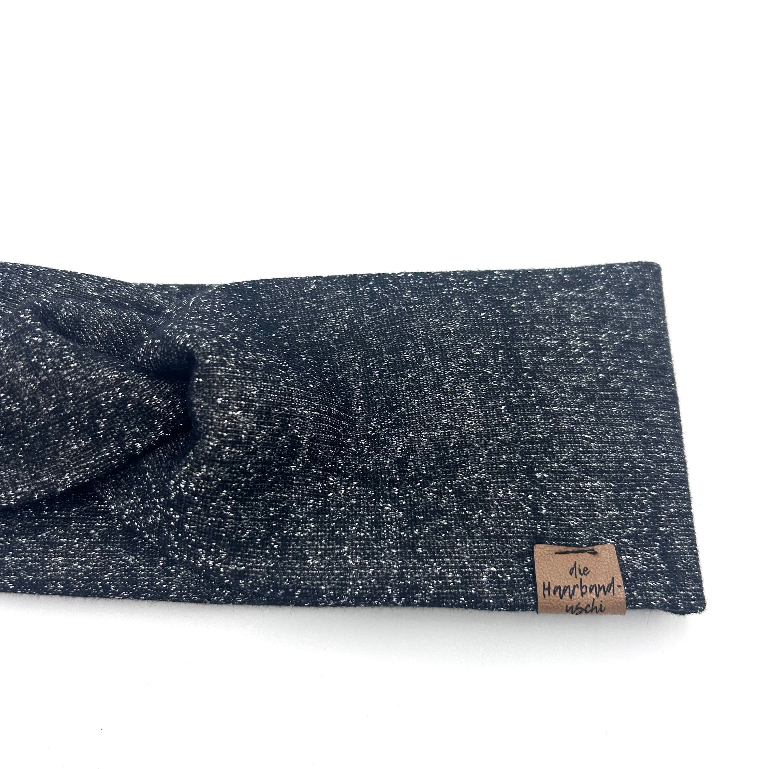 Basic Haarband - Glitzer Schwarz
