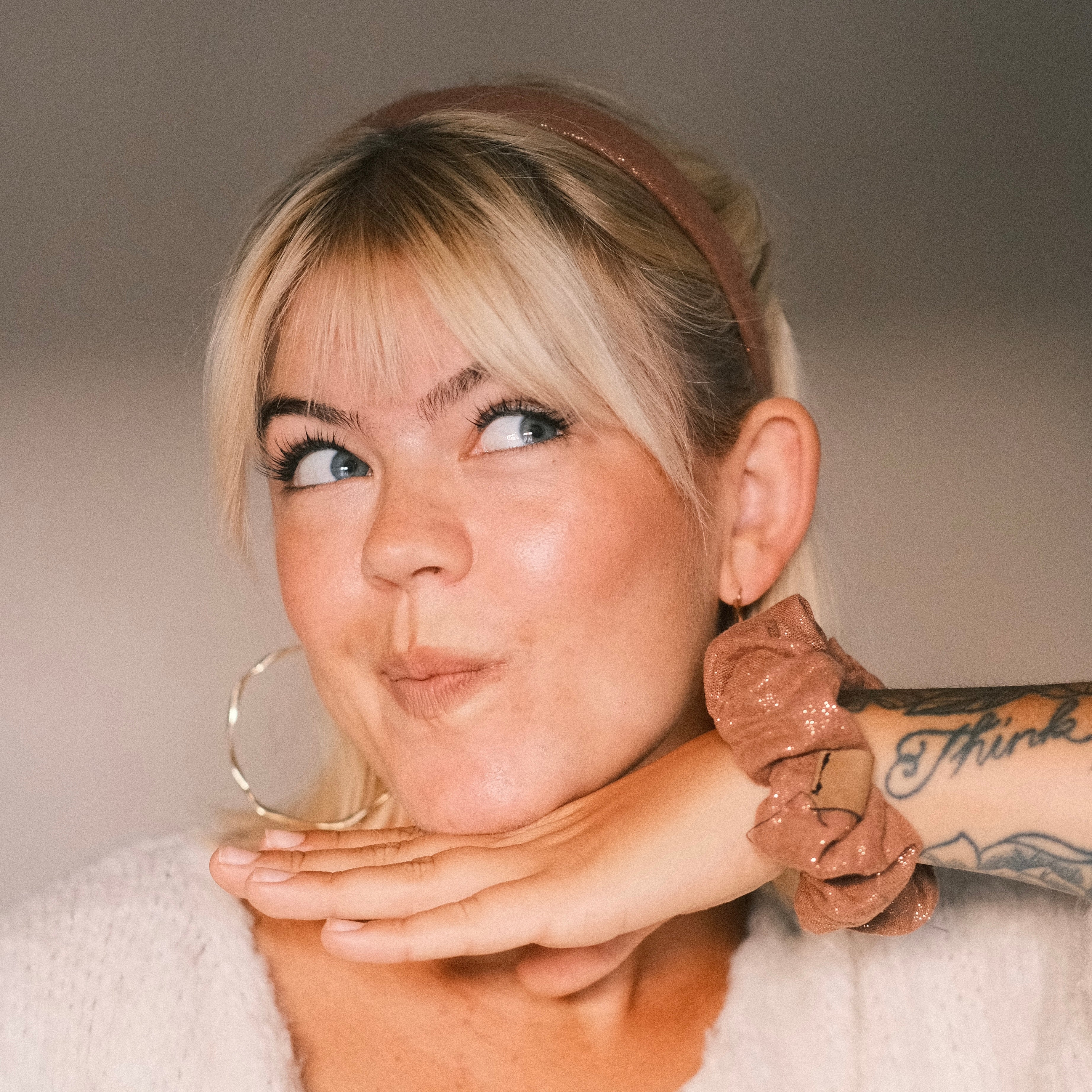 Scrunchie - Glitzer Braun